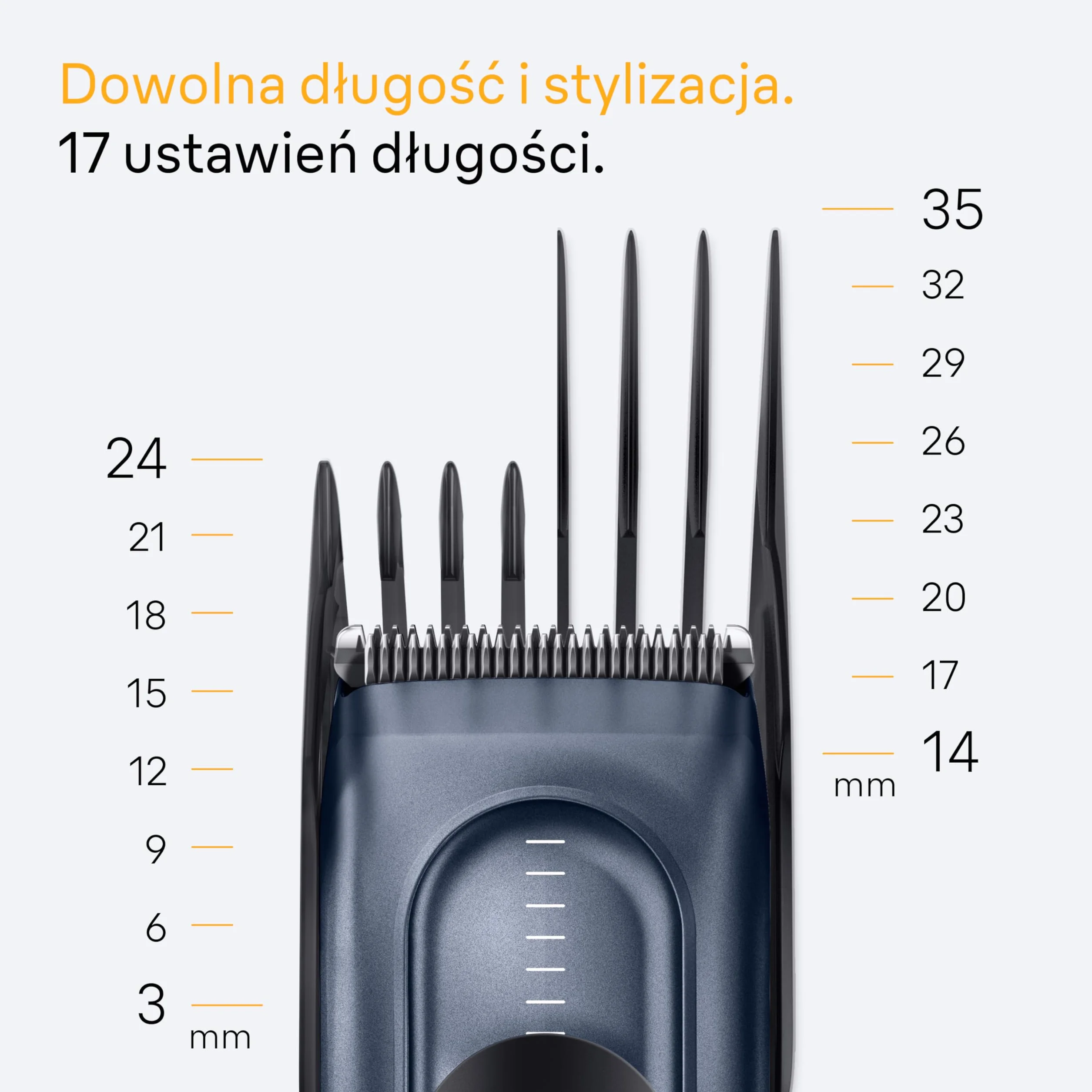 Braun Series 5 Maszynka do strzyżenia włosów, +4 przyrządy do stylizacji, niezawodne ostrze, 17 ustawień długości, przełącznik blokady, 50-minutowy czas działania, możliwość mycia, HC5550, niebieska