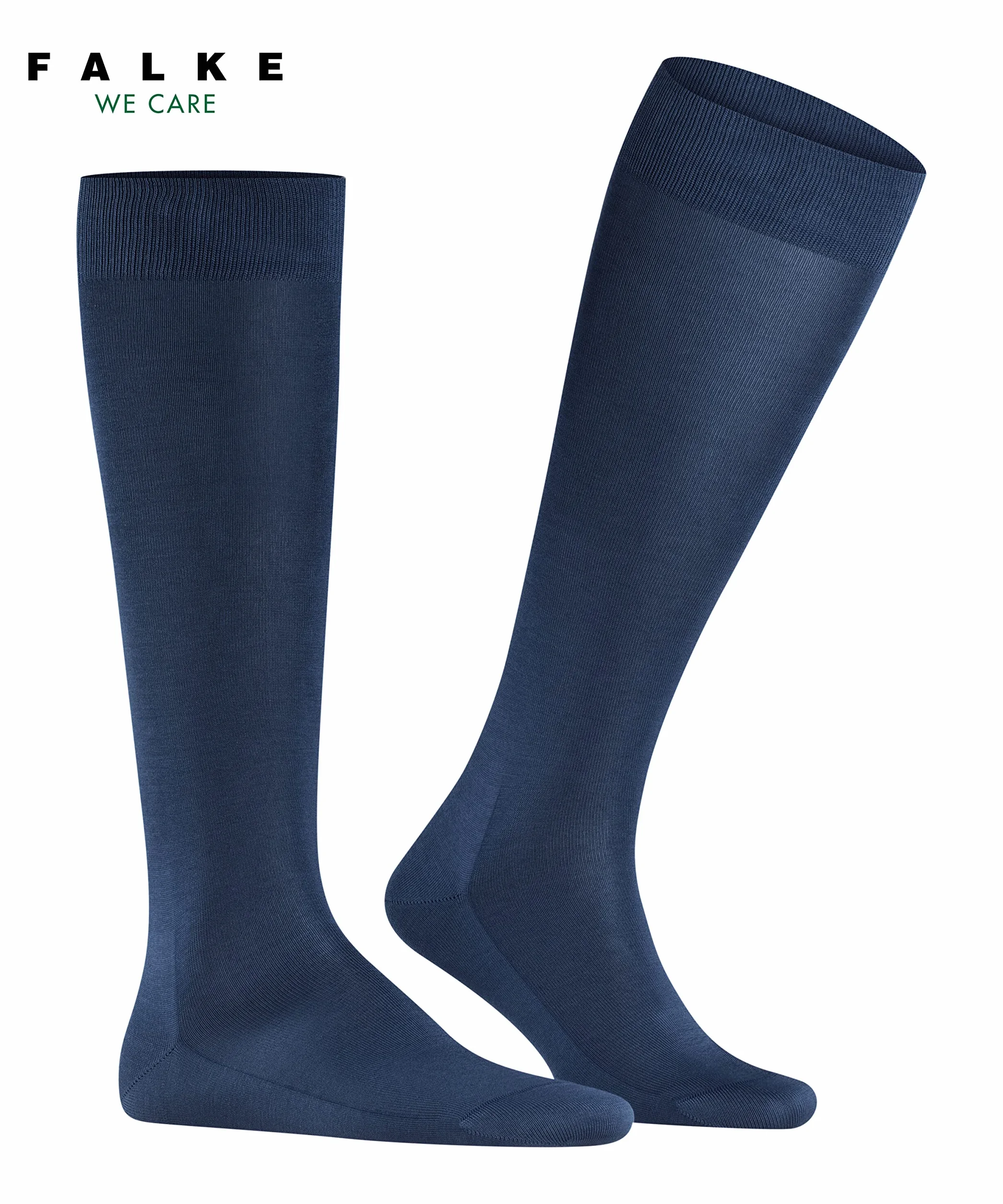 FALKE Mężczyźni Podkolanówki Tiago M Kh zrównoważona bawełna fil d'ecosse długie jednokolorowe 1 Para, Niebieski Royal Blue 6000, 43-44