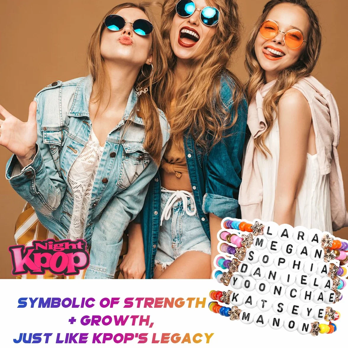 AICase Bransoletki przyjaźni Katseye Merch, inspirowane koncertowym towarem Katseye, rozciągliwe bransoletki z pereł K-Pop, wyjątkowy prezent dla fanów, kobiet i mężczyzn