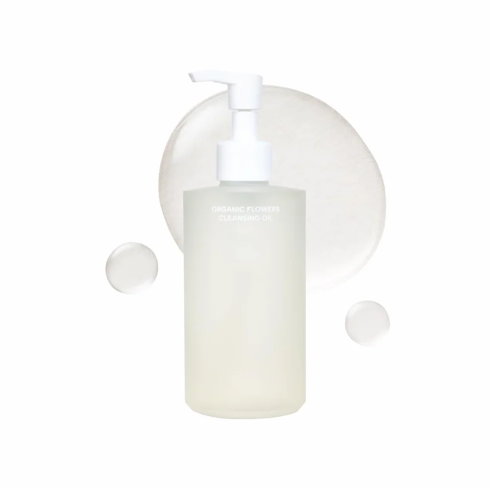 WHAMISA Organic Flowers Cleansing Oil - Delikatny olejek oczyszczający do twarzy do demakijażu - głębokie oczyszczanie porów - koi i pielęgnuje skórę - 153ml