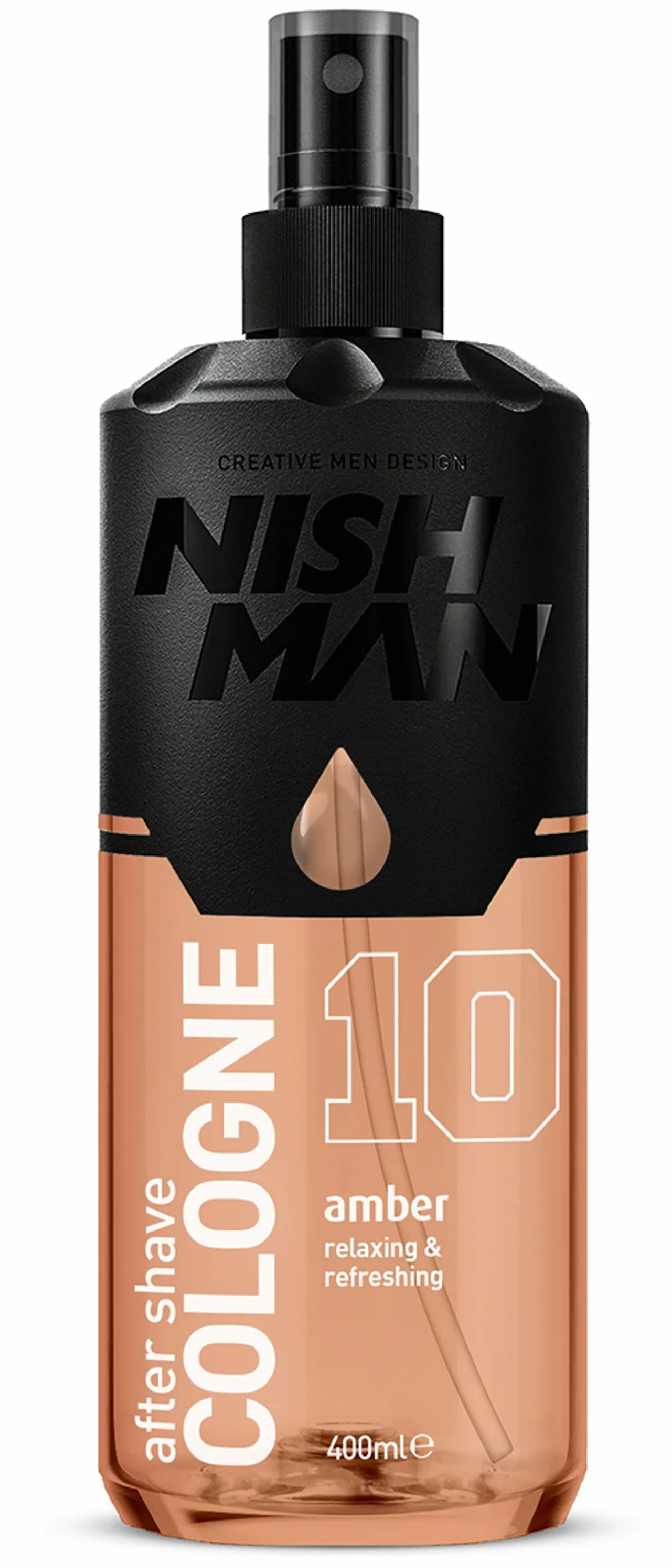 NISHMAN Woda Po Goleniu 10 - Amber 400ml - Odświeżający Zapach dla Nowoczesnego Mężczyzny - Idealny po Goleniu - Długotrwała Ochrona i Nawilżenie