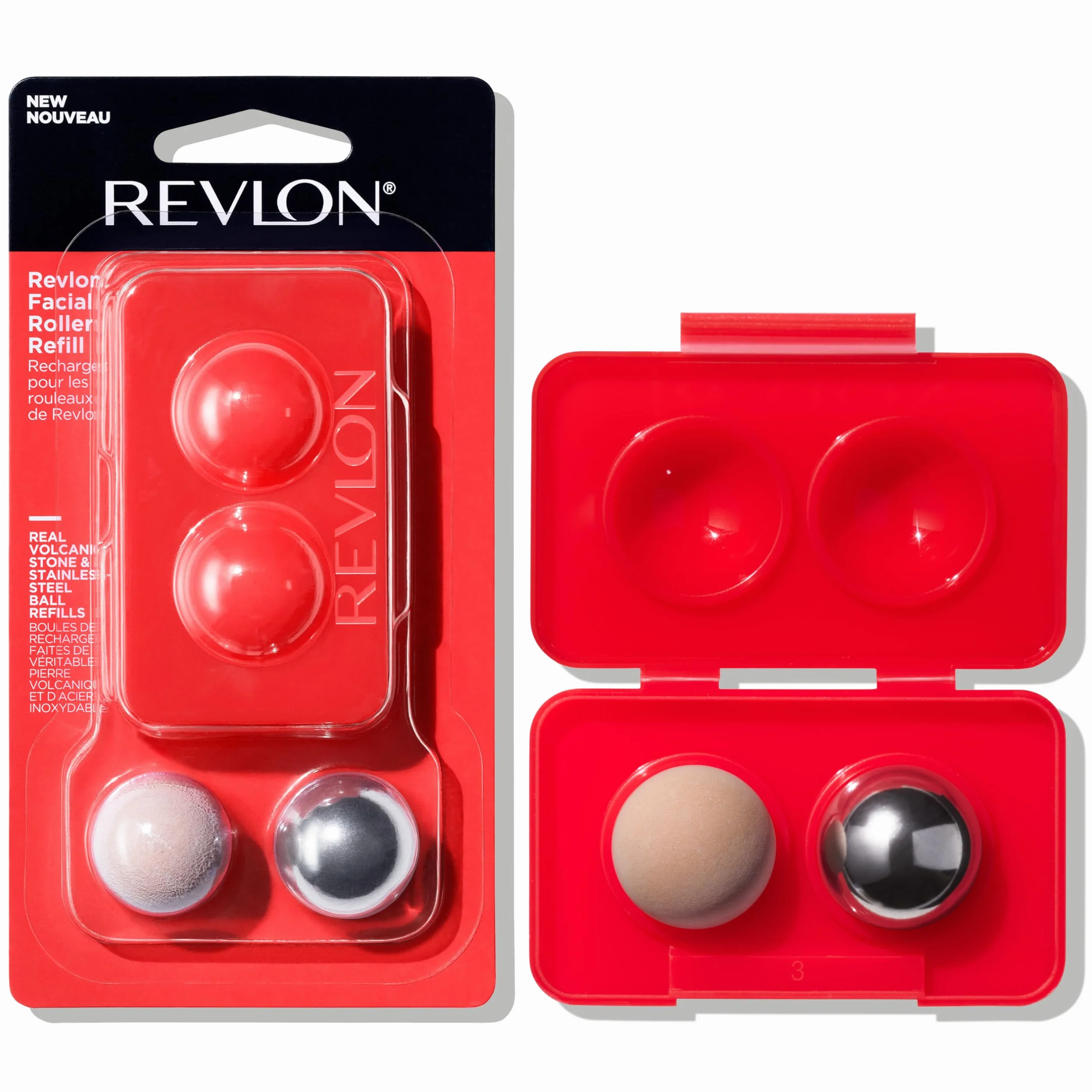 Revlon Wałek do twarzy z kamieniami wulkanicznymi i stali nierdzewnej, chłodzący, absorbuje sebum, 1 szt.