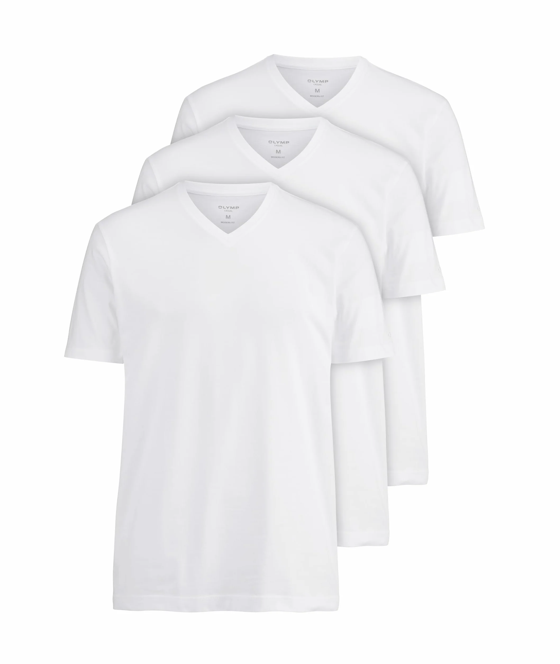 OLYMP Męskie podkoszulki, 3 sztuki, jednokolorowe, 924 t-shirty, nowoczesne dopasowanie