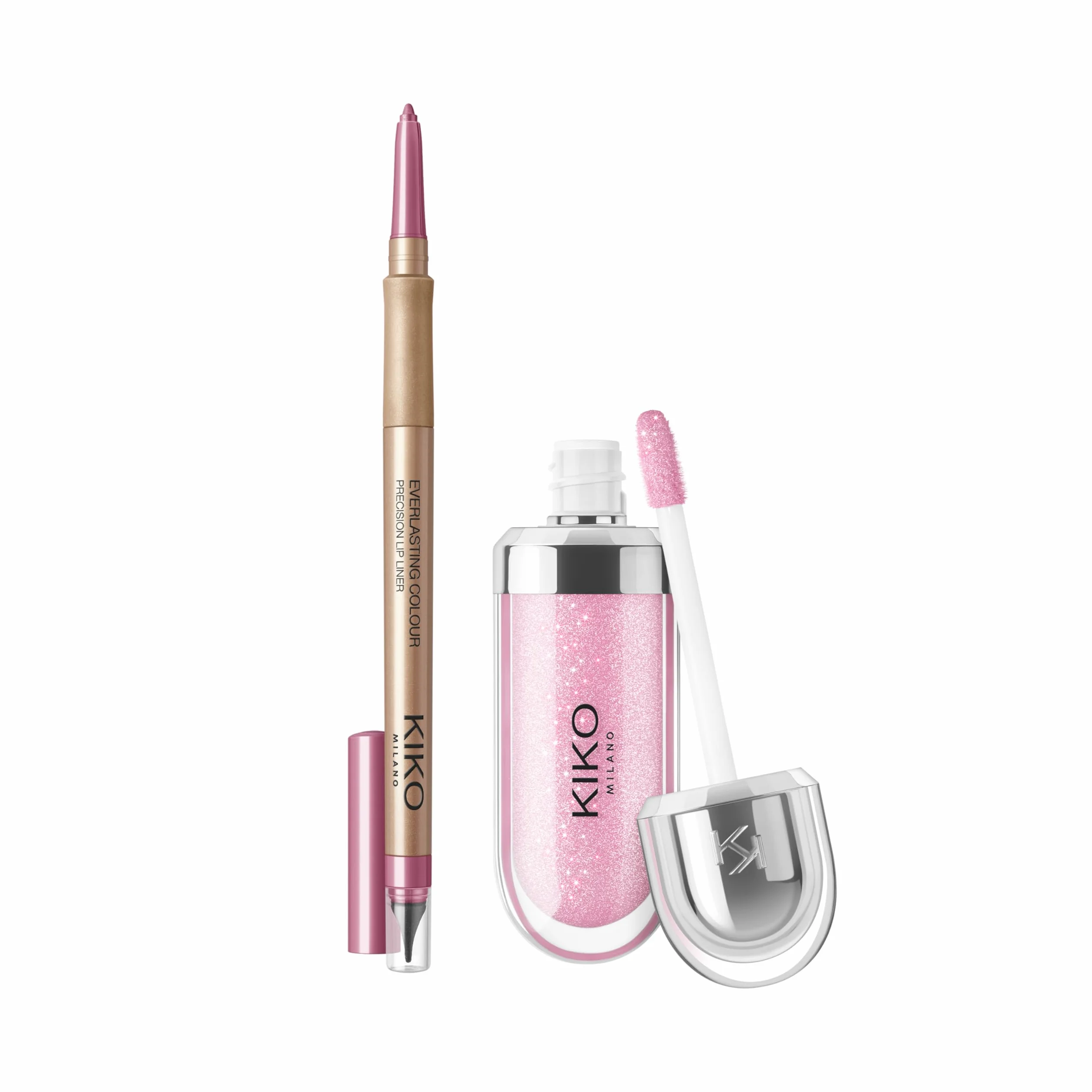 KIKO Milano Lip Combo Set 02, Zestaw Do Ust: Nawilżający Błyszczyk I Konturówka