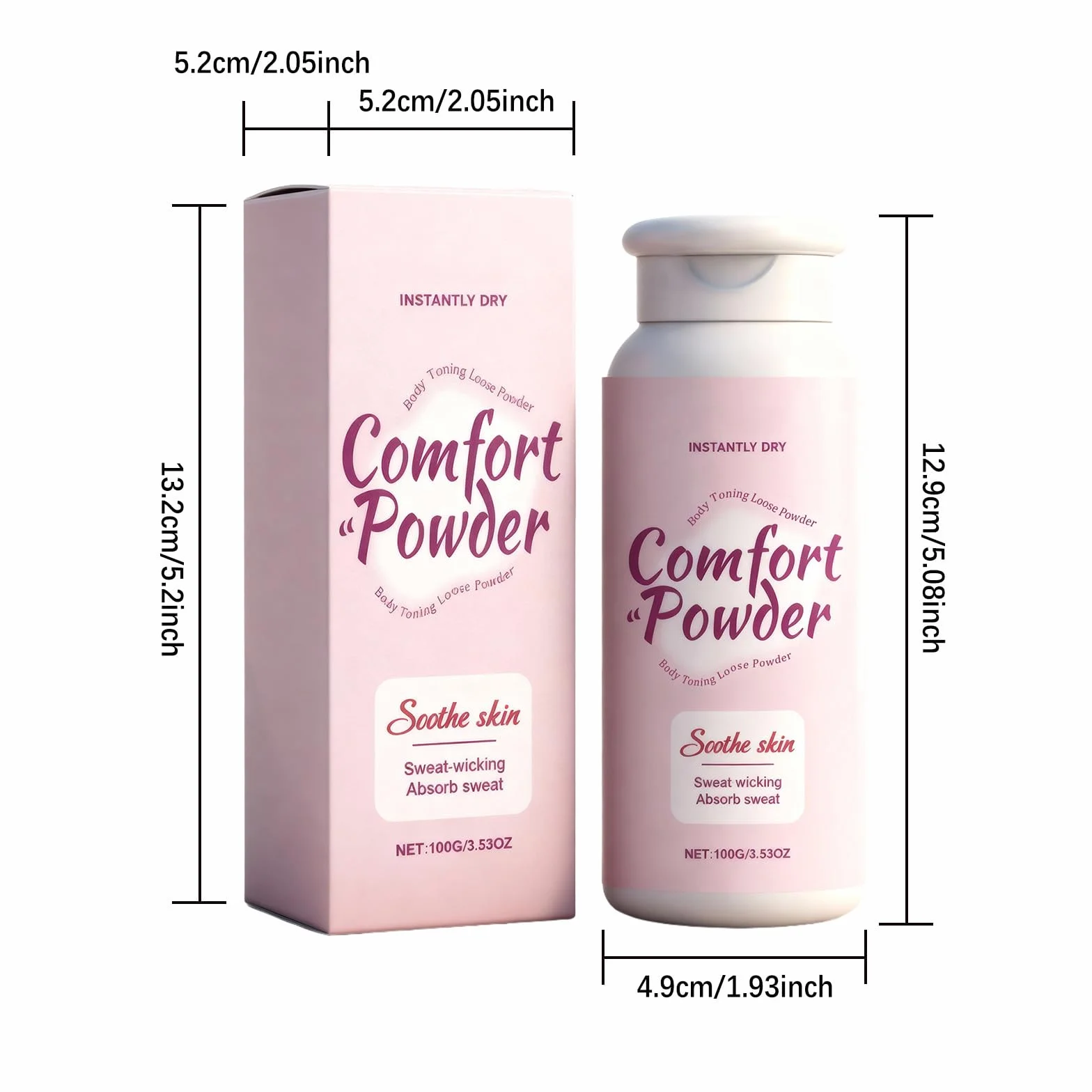 Comfort Powder, pewność siebie i ten puder do ciała bez talku absorbuje pot, zapobiega otarciom przez cały dzień, pielęgnacja całego ciała dla kobiet (1)