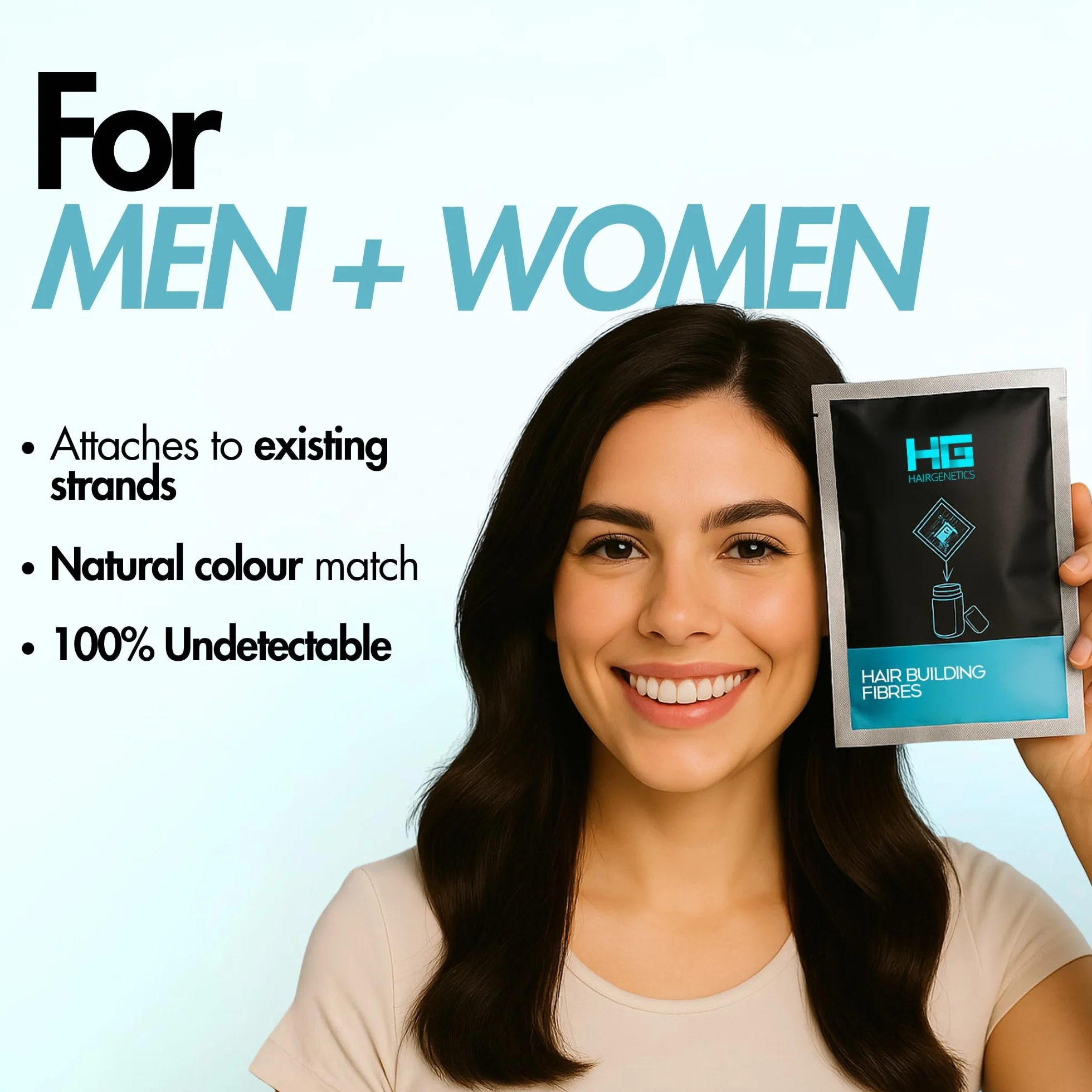 Hair Genetics® Advanced Keratin Hair Fibers – duży wkład 22 g, naturalna koncepcja, aby zaoszczędzić pieniądze, profesjonalny korektor do wypadania włosów, dla mężczyzn i kobiet (ciemnobrązowy)