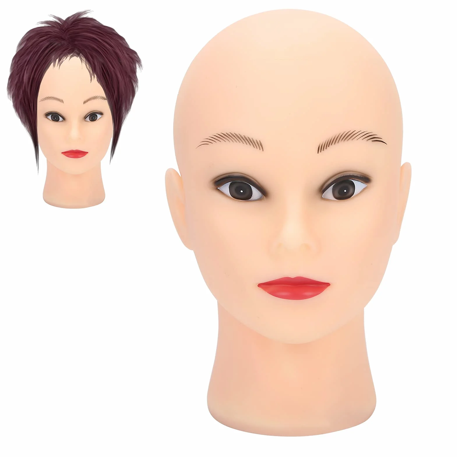 Model z łysą głową Manekina, Miękki PVC, Regulowana wysokość, Eksponowane Peruki, Kapelusze, Okulary, do ćwiczeń w Tworzeniu Peruk, Odpowiednie do Użytku Osobistego lub Zawodowego