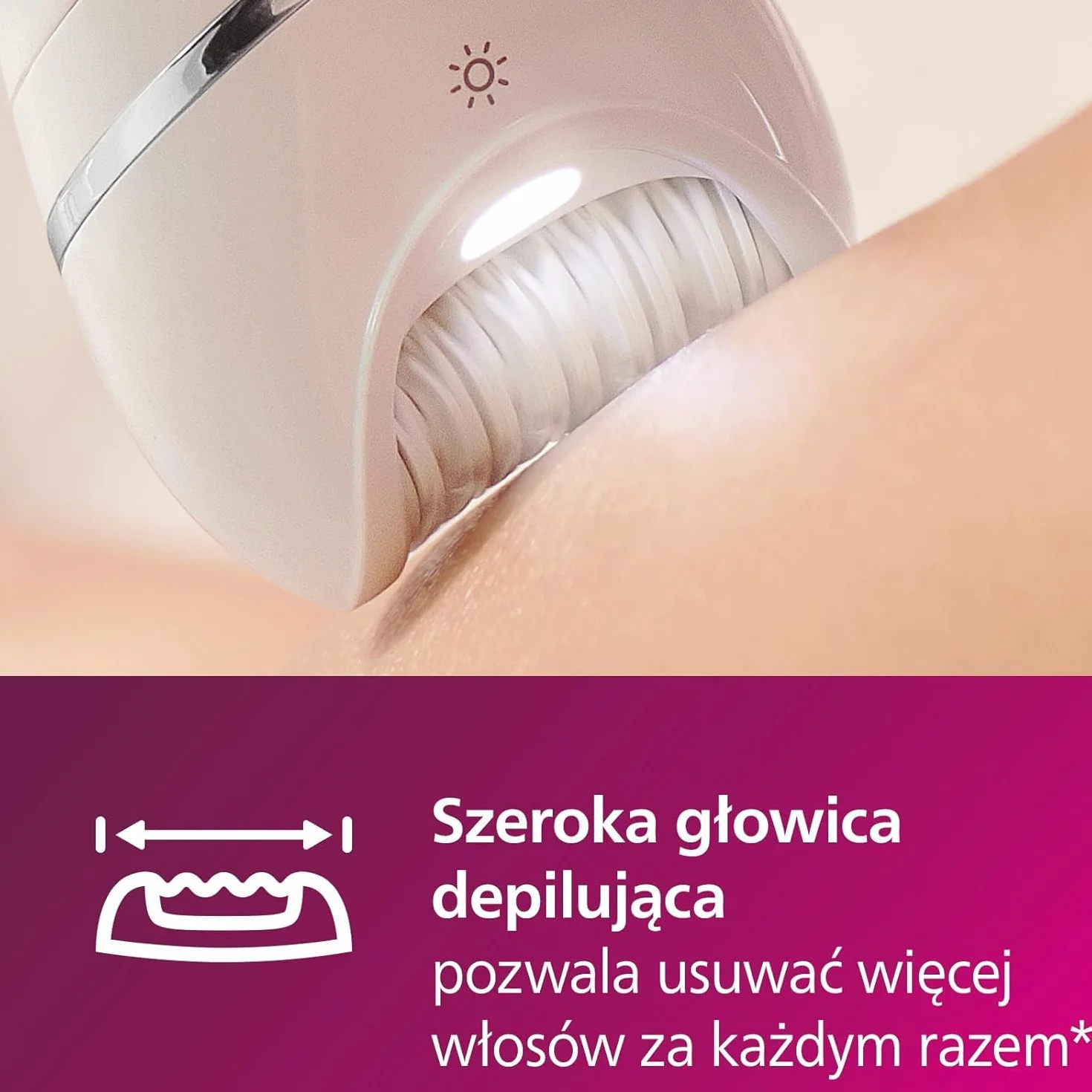 Philips Depilator z serii 8000, bezprzewodowy depilator na mokro i na sucho do nóg i ciała, z 6 akcesoriami, trymerem i szczoteczką złuszczającą, model BRE715/00