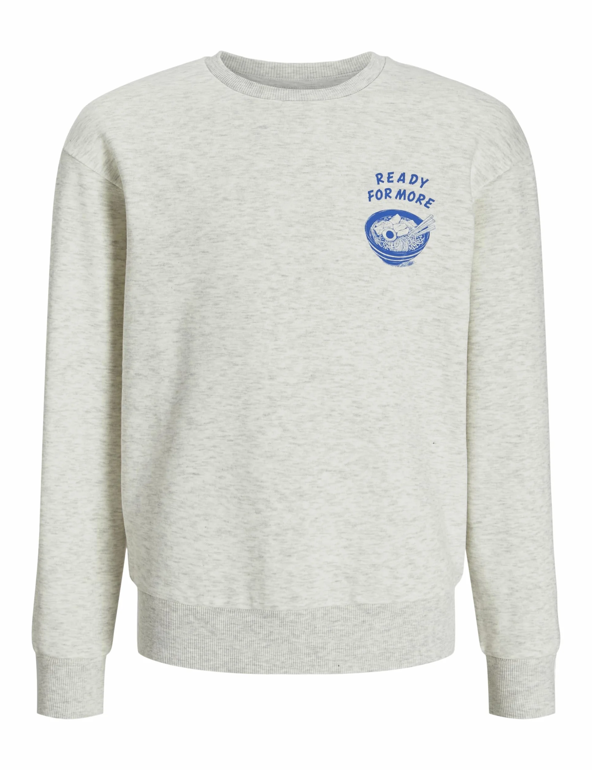 Jjcharge bluza dresowa z nadrukiem Crew Neck Jnr, bia?y melan?, 152