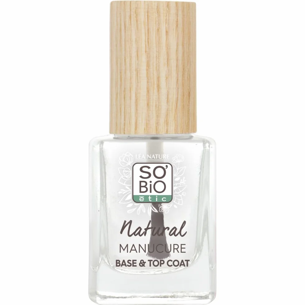 NATURE LEA SO BiO Etic | Podstawa i Top Coat - Naturalny manicure | Przezroczysty | Wzmacnia i chroni | Do stosowania przed i po nałożeniu lakieru | Organiczny olej rycynowy | Wegańskie |