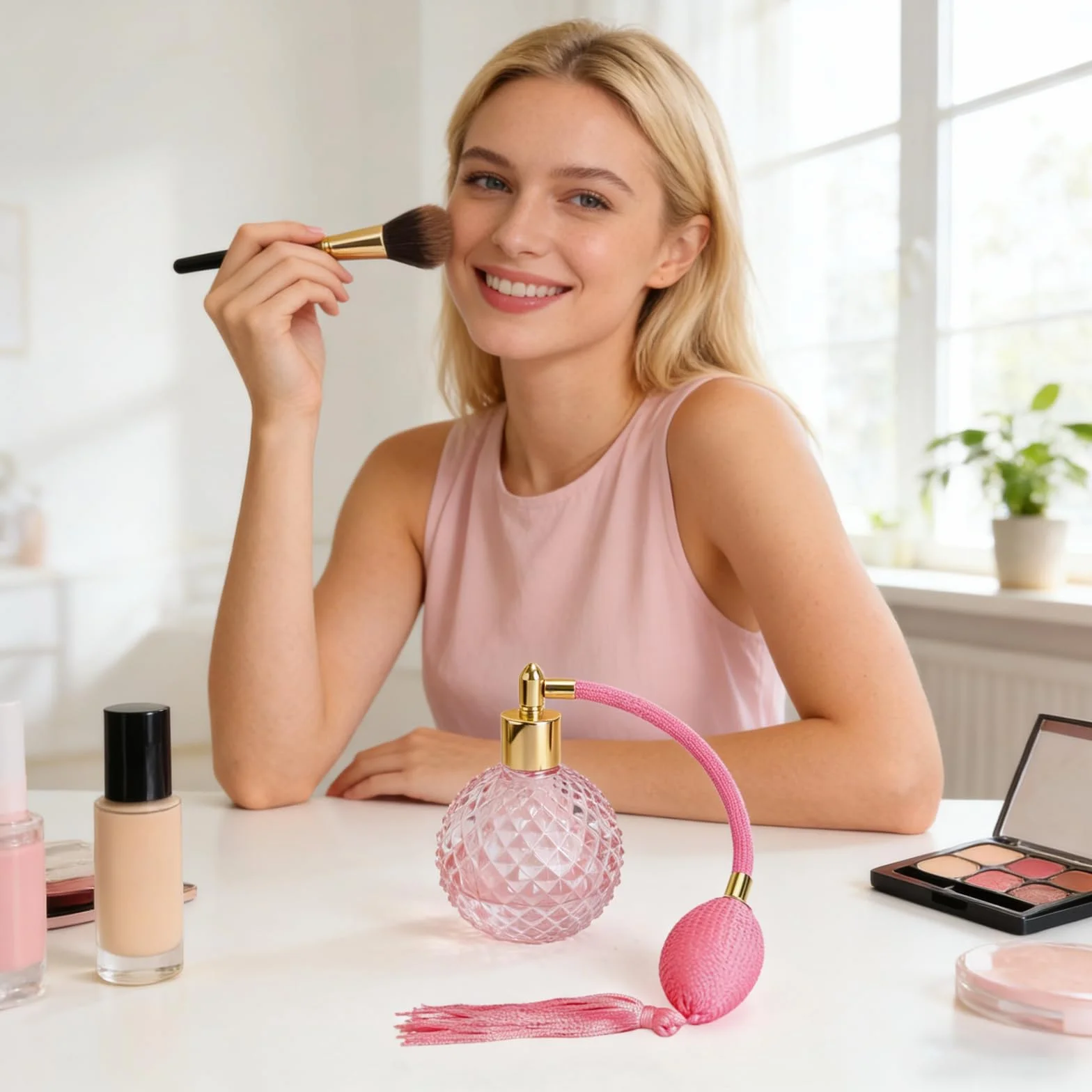 APOMOONS Rozpylacz do perfum, 100 ml, butelka z rozpylaczem w stylu vintage, z pompką do piłek i frędzlami, pusta butelka na podróż, toaletkę, DIY, prezent