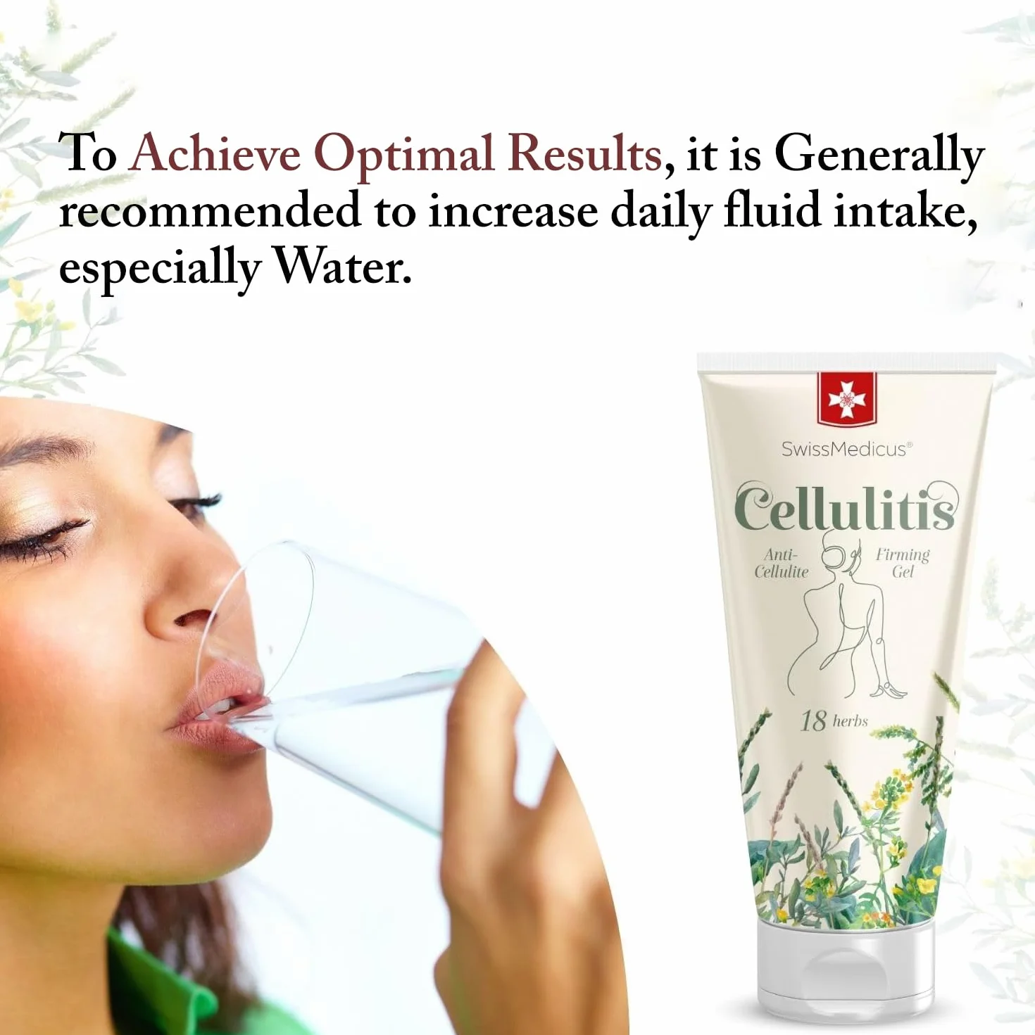SwissMedicus Naturalny antycellulitowy krem do ciała z rozmarynem, guarana, balsam kojący do masażu