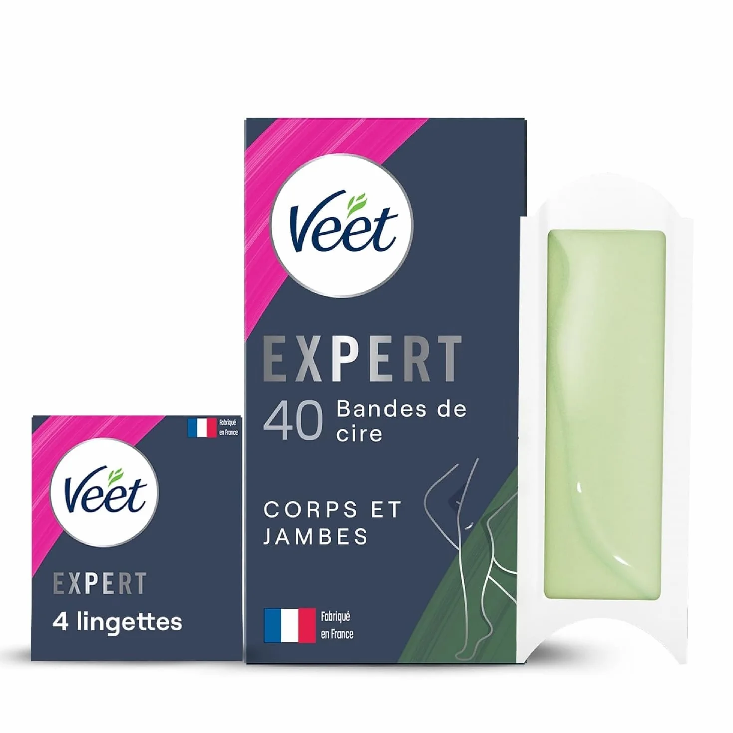 Veet EXPERT - 40 pasków z zimnego wosku do ciała i nóg - Skóra sucha - Idealne wykończenie - Długotrwała depilacja