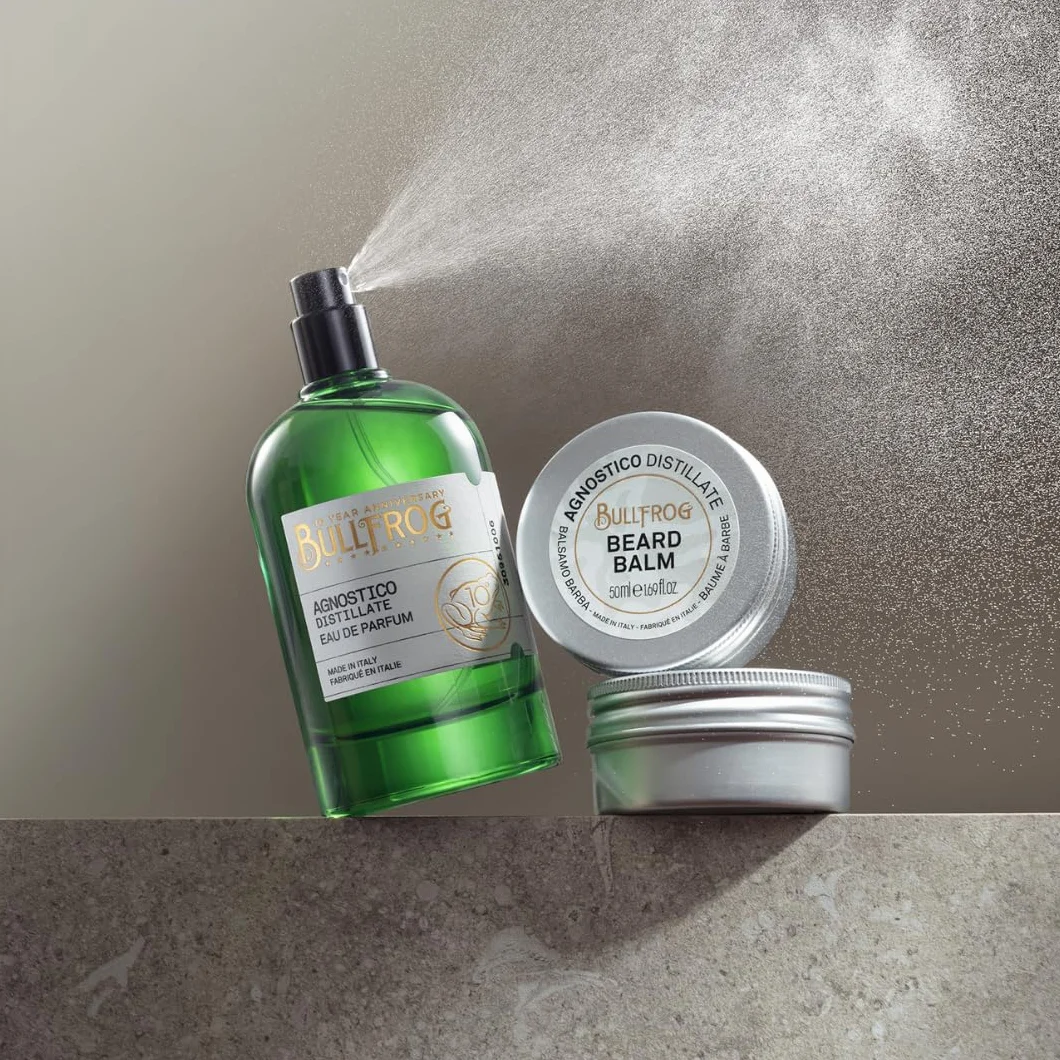 Bullfrog - Agnostyczny balsam do brody, 50 ml, kremowy i odżywczy, wygładza i pielęgnuje brodę, zapewnia błyszczące wykończenie, z nutą anyżu i lukrecji, produkt z Włoch