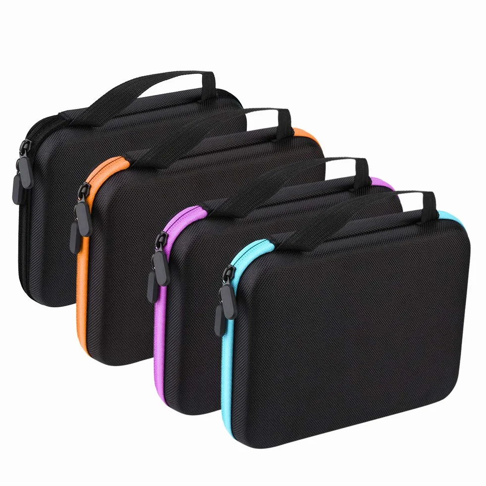 Aromatherapie Aufbewahrungstasche 63 Slots EVA Reisen Tragen Schwarz Lila Blau Orange