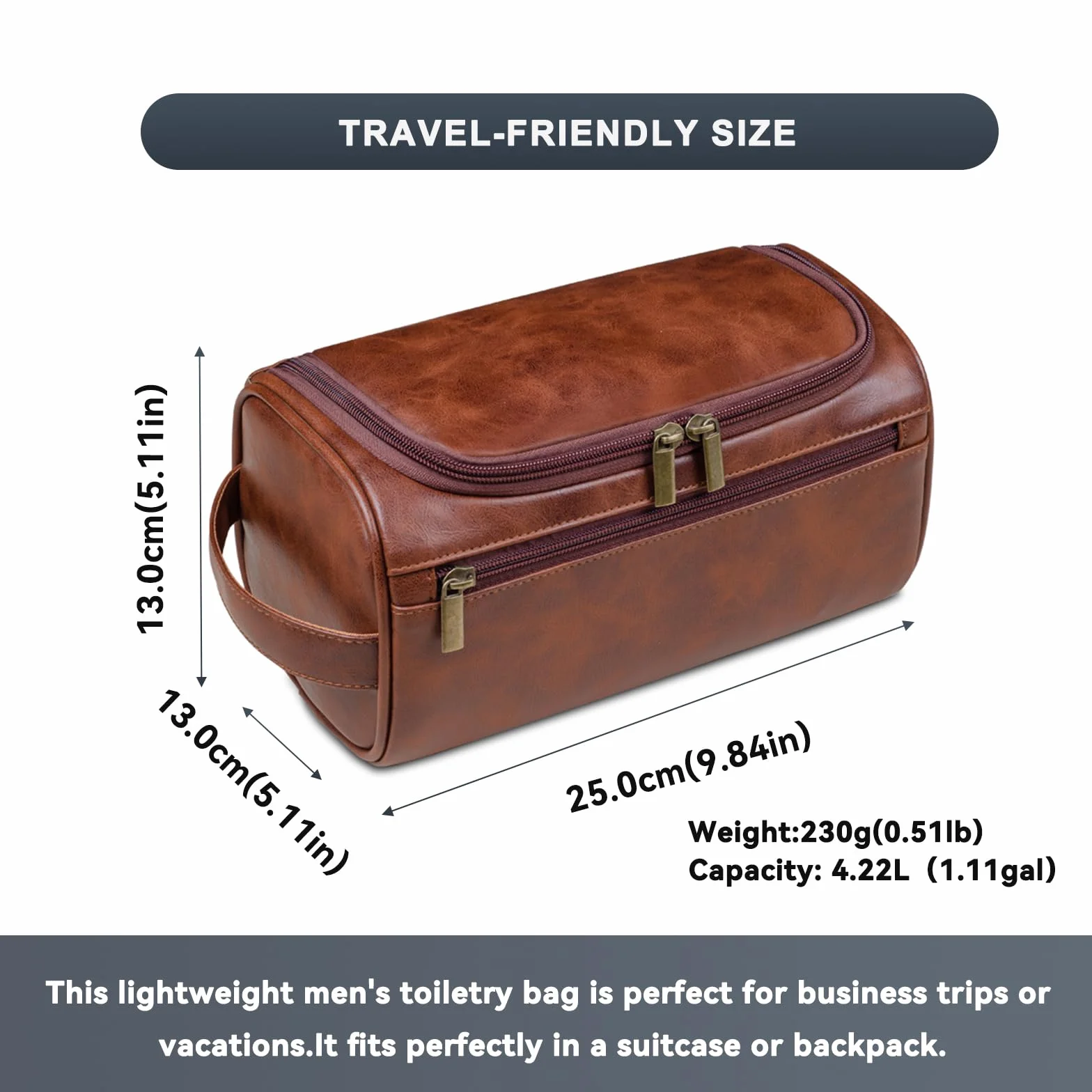 Kosmetyczka dla mężczyzn,mała skórzana torba podróżna z haczykiem do zawieszania, zestaw Dopp Essentials podróżny, zestaw do golenia dla mężczyzn, taty, chłopaka