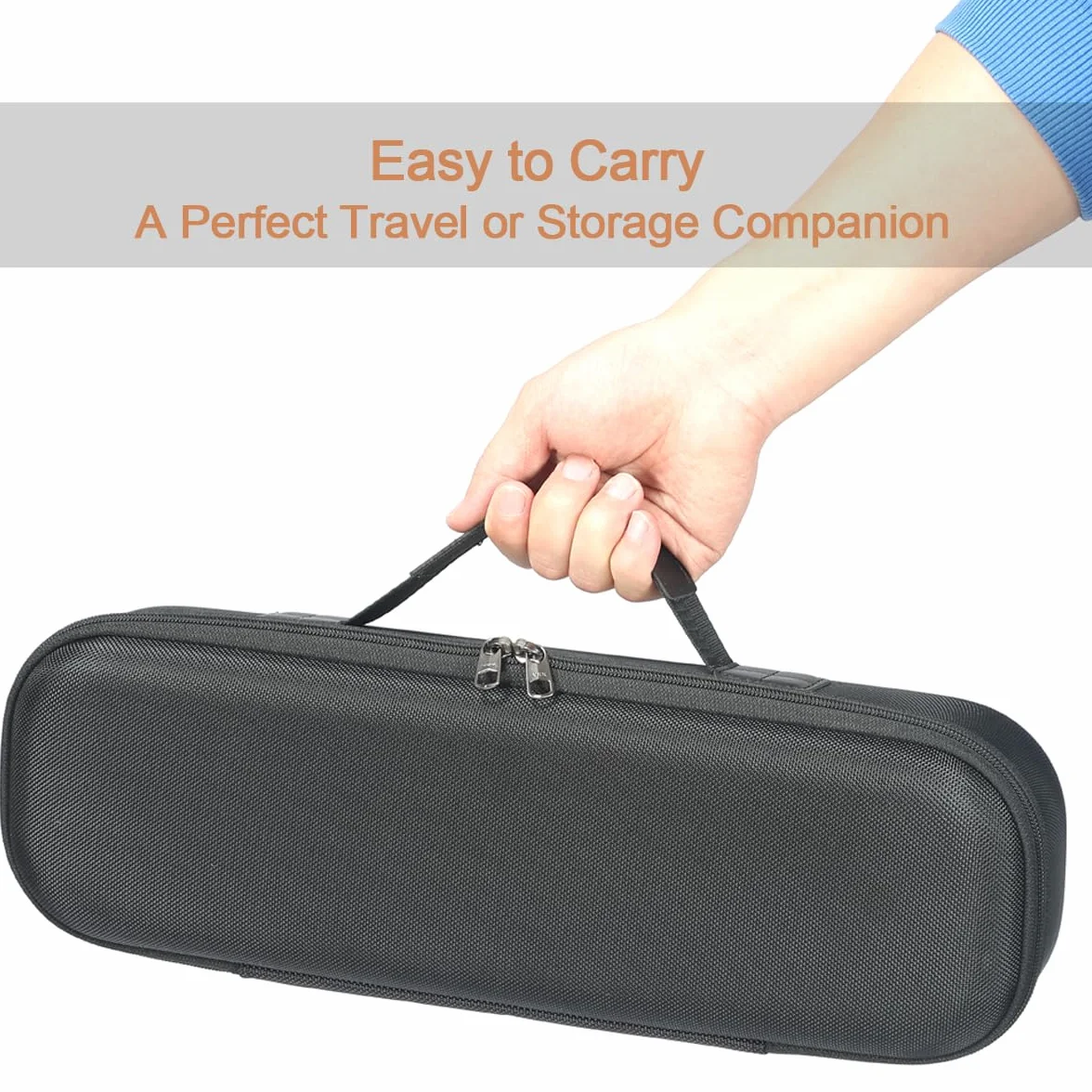 RAIACE Twarde etui kompatybilne z torbą podróżną Dyson Airstrait Plate Bag (Tylko etui), Czarny (czarna podszewka), Elegancki i nowoczesny