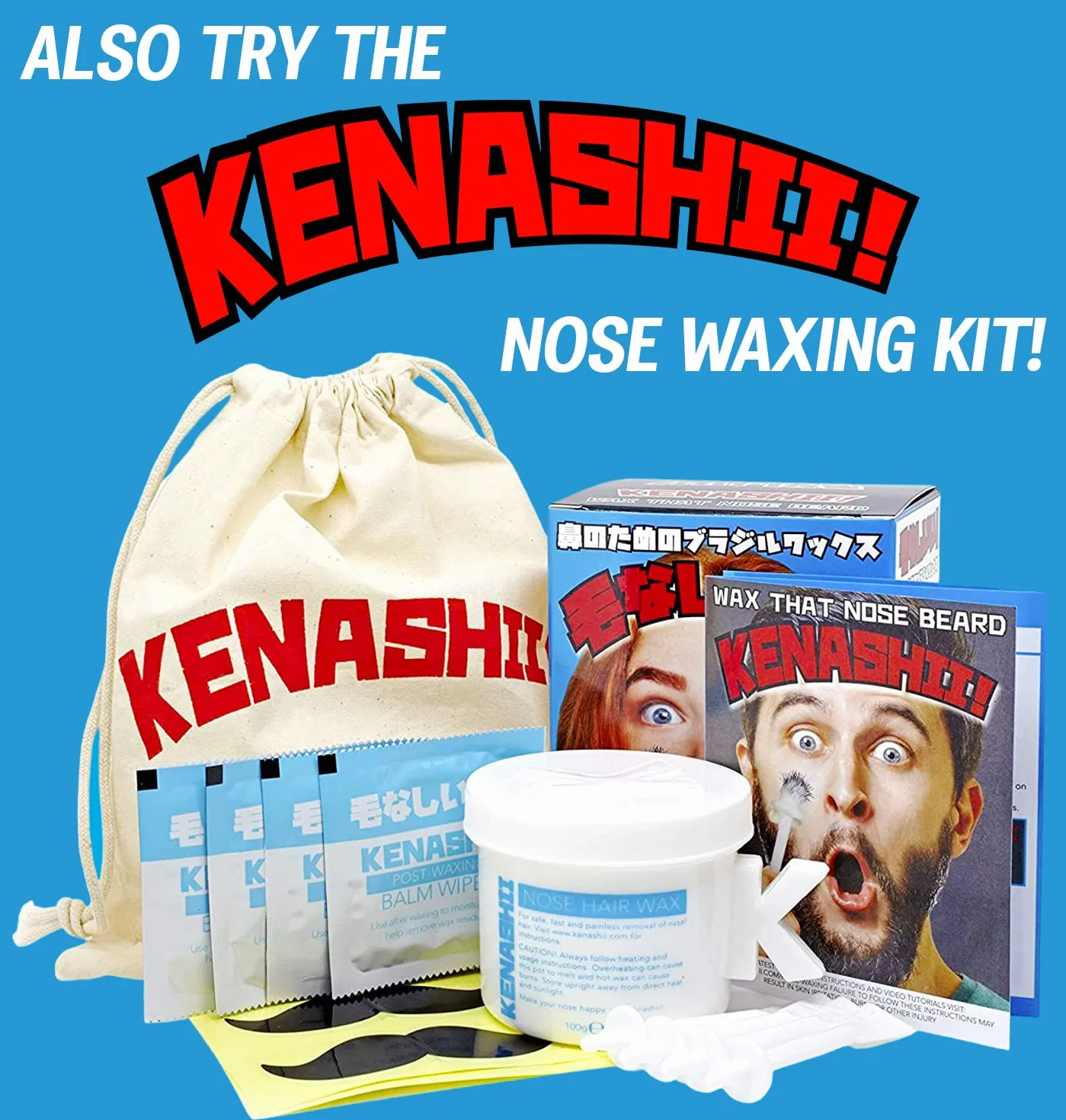 Kenashii Wosk do Nosa - 100 g. Aplikatory i Chusteczki Balsamowe Sprzedawane Oddzielnie. Nowy i Ulepszony Wosk do Włosów w Nosie. That Nose Bart