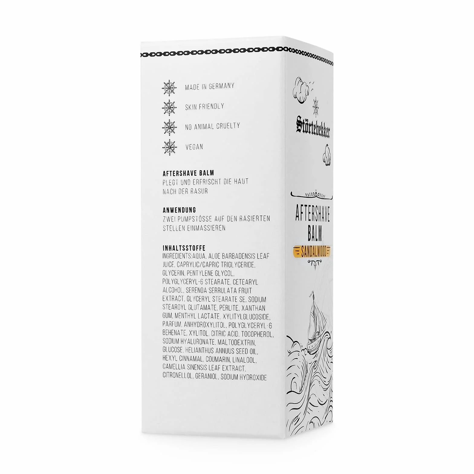 Störtebekker® Premium After Shave balsam dla mężczyzn (drzewo sandałowe) – zapobiega podrażnieniom skóry, oparzeniom po goleniu – przyjemny zapach – balsam po goleniu – wyprodukowano w Niemczech