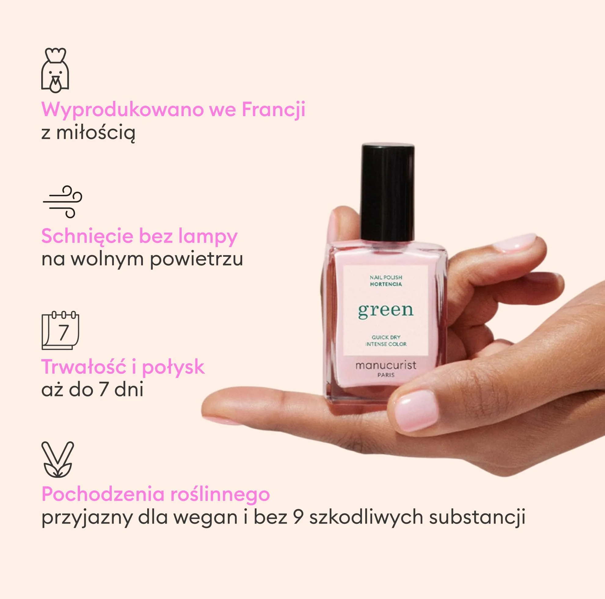Manucurist Green™ Rose System Hortencia Organiczny zestaw do manicure'u wegańskiego