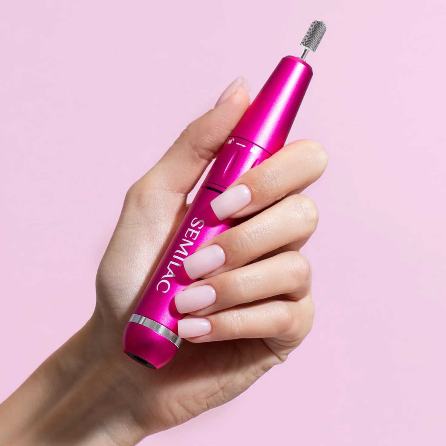 Semilac Manicure zestaw do usuwania paznokci – Mini Pen frezarka do paznokci + cylindryczna nasadka frezu 001