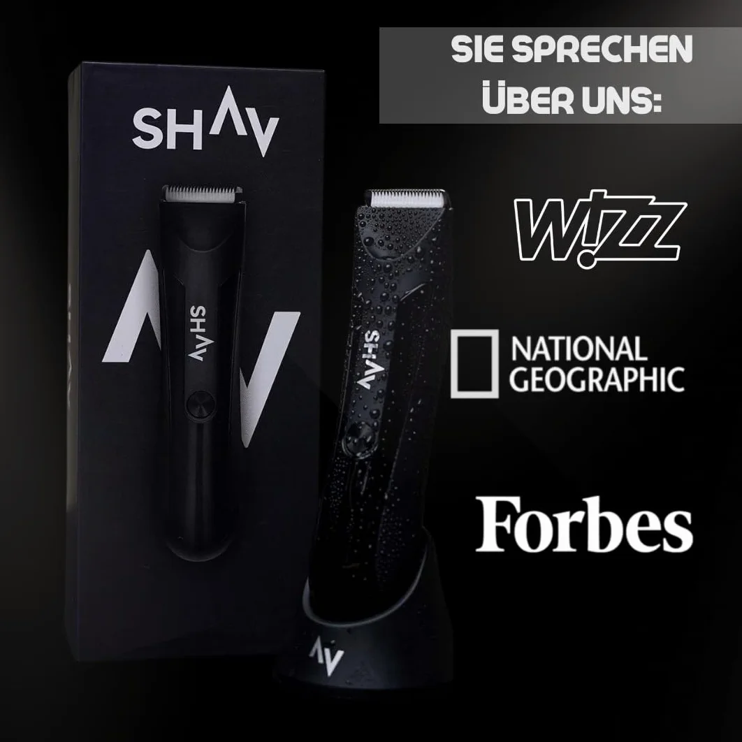 Maszynka do golenia Shav Basic golarka męska do ciała, trymer do ciała i miejsc intymnych, wodoodporny IPX7, bezprzewodowy, precyzyjny trymer do wrażliwych obszarów