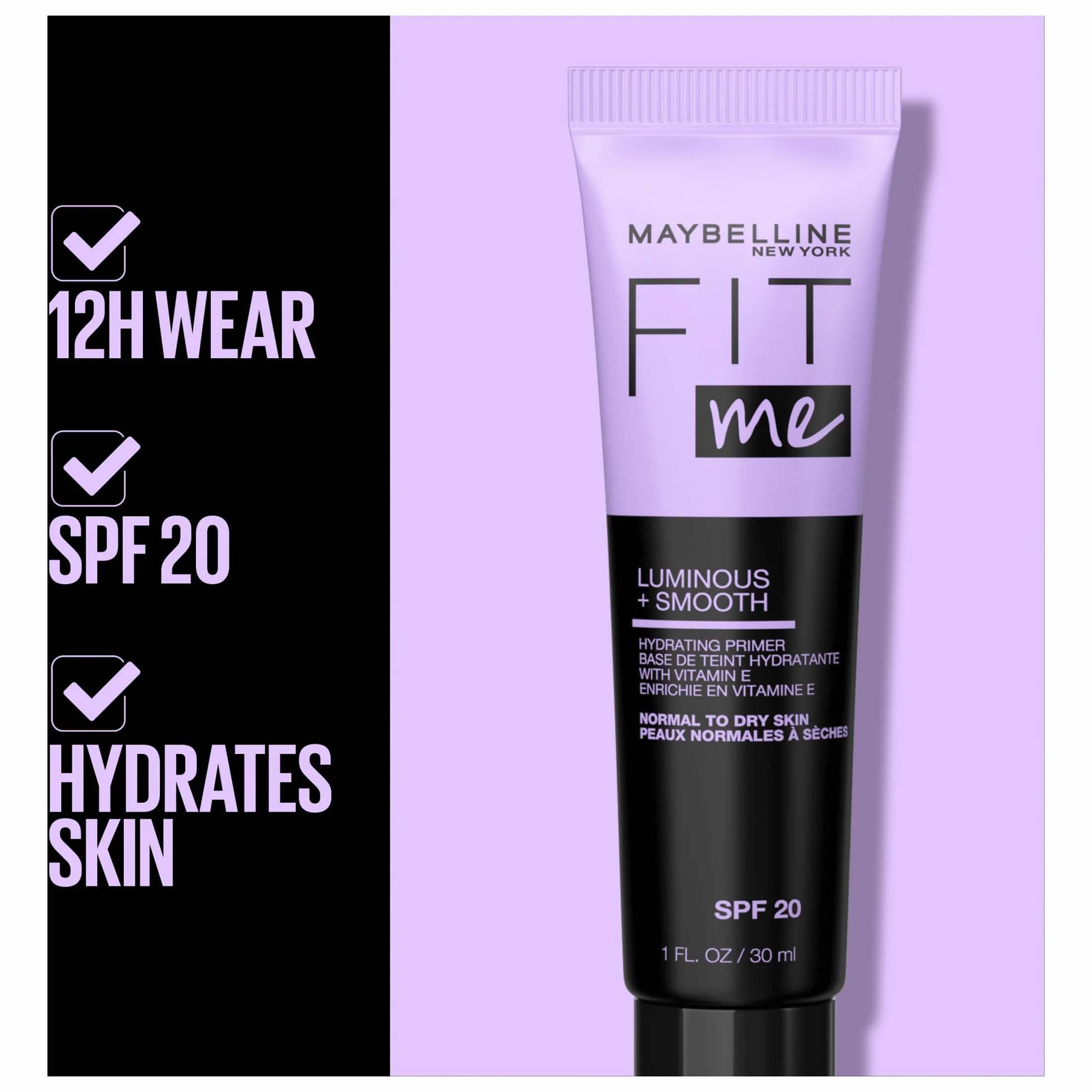 Maybelline Fit Me świecący i gładki podkład SPF 20 – skóra normalna do suchej