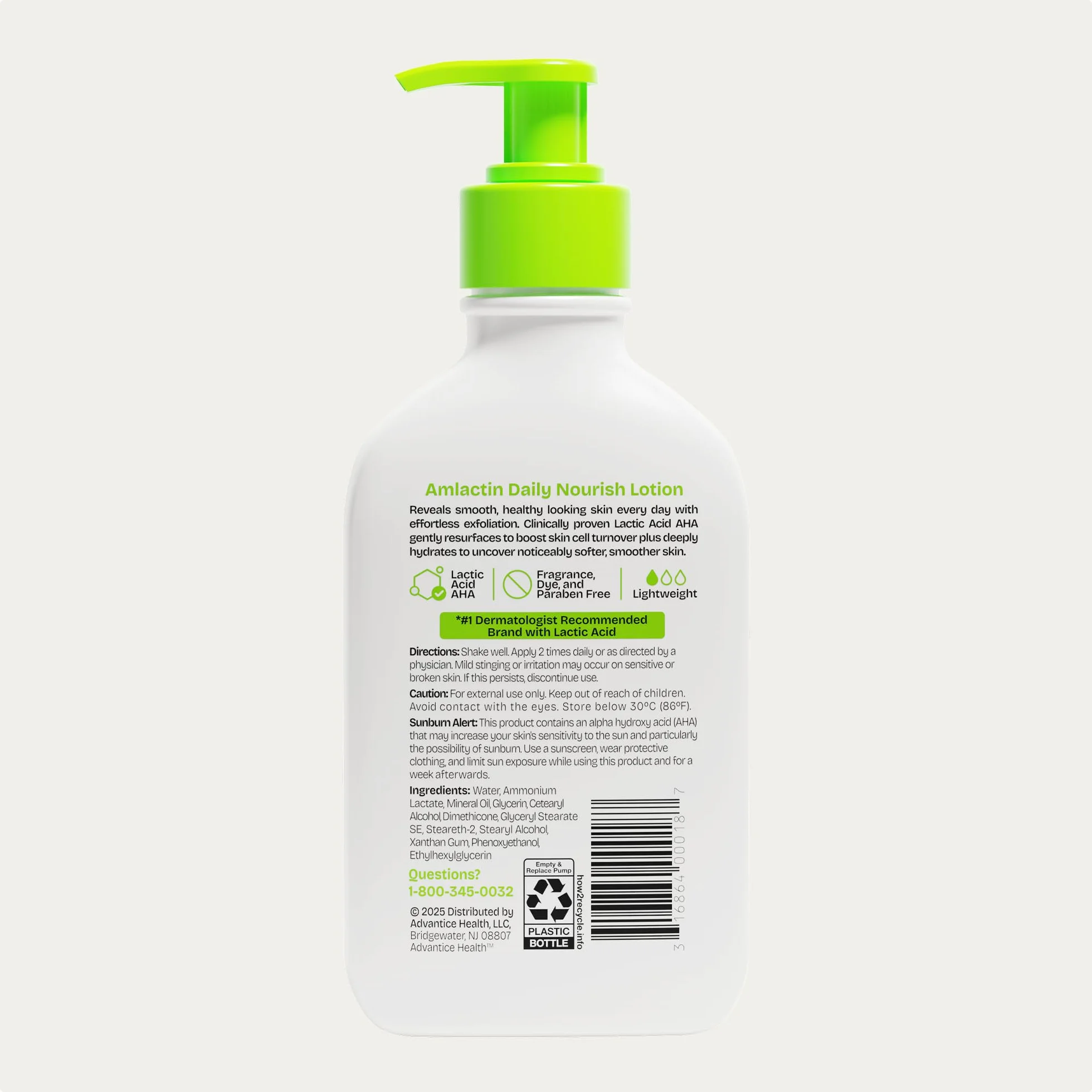 AmLactin Daily Nourish Therapeutic Balsam do ciała do skóry suchej - bez peelingu złuszczający i nawilżający - AmLactin 12% balsam z kwasem mlekowym, 235 ml (opakowanie może się różnić)