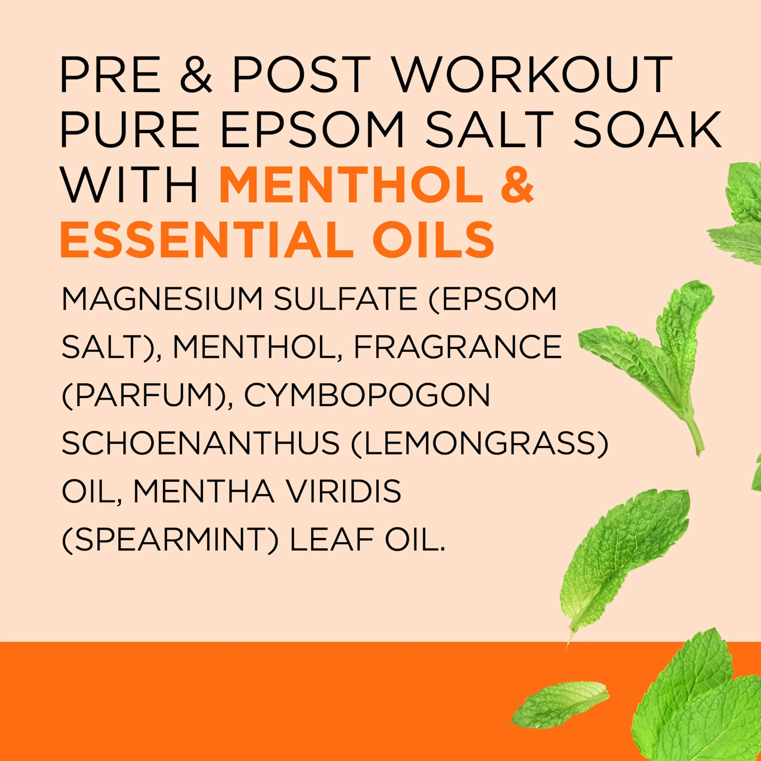 Dr Teal's Pure Epsom Salt Soaking Solution 1.36 kg pre e post allenamento con magnesio solfato & mentolo