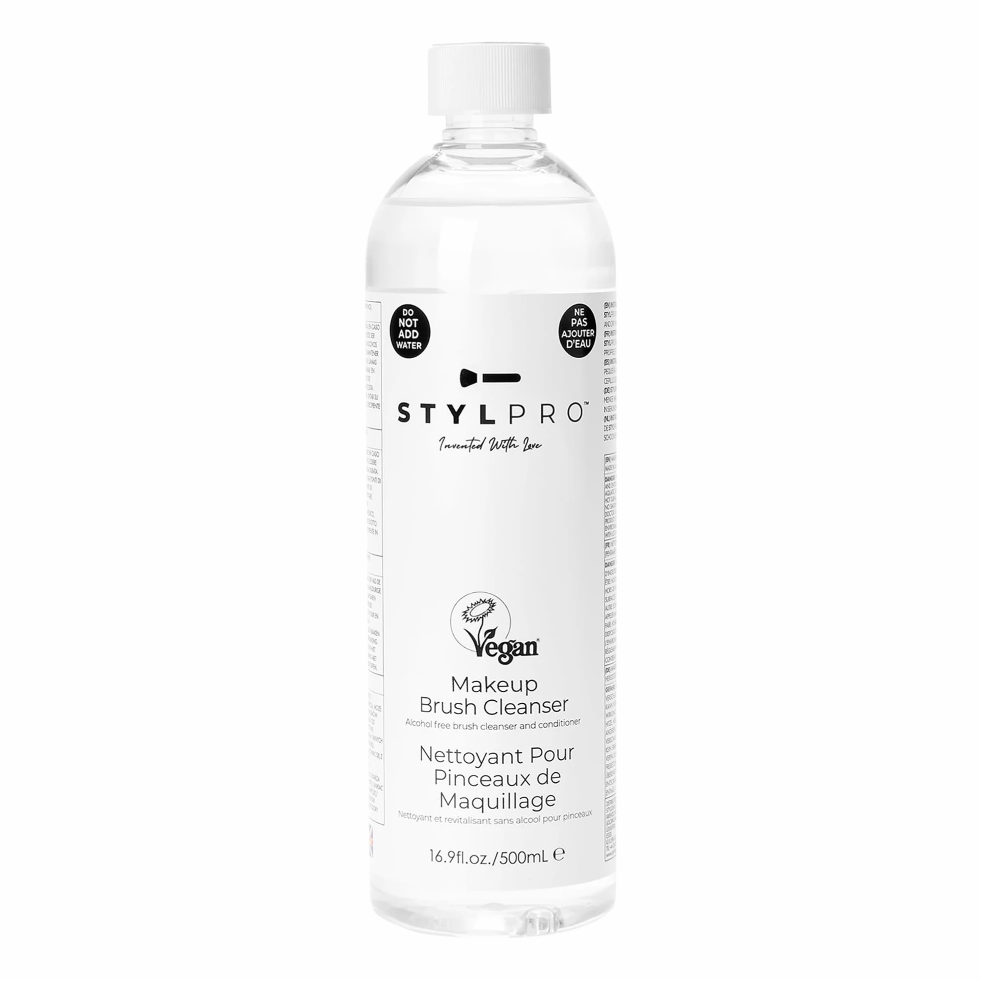 StylPro Makeup Brush Cleanser 16.9 fl oz - Vegan Alcohol-Free Paraben-Free Brush Cleaner for Cosmetic Brushes