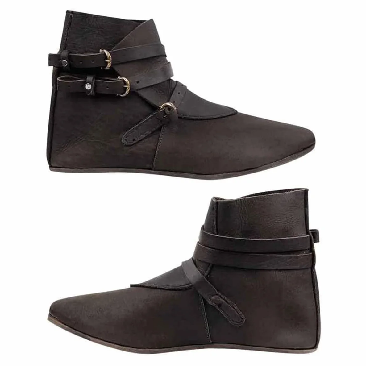 Buty z krótkimi kostkami Retro Women Men Knight - 1 para butów wikingów Buty z rycerzami - Pu skórzane buty Modne buty do Cosplay