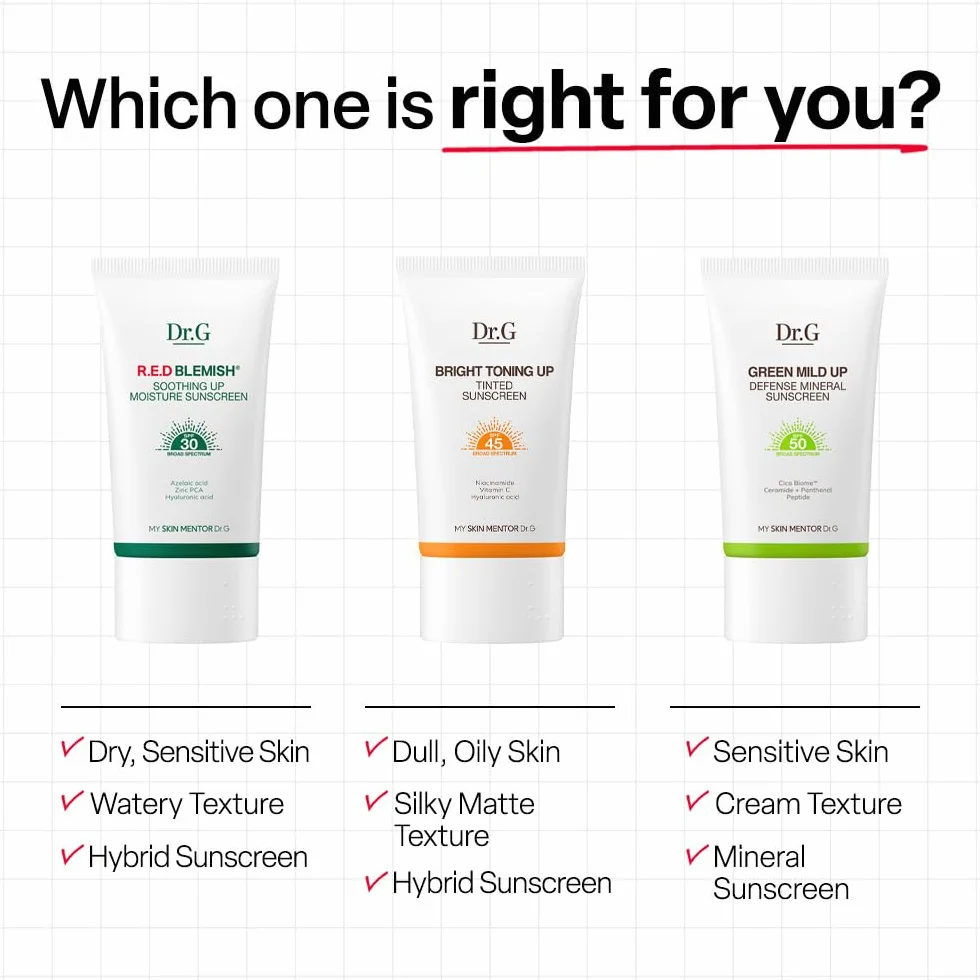 Dr.G Green Mild Up Sun (50 ml 19 ml) SPF50+ PA+++ krem przeciwsłoneczny ochrona UVB