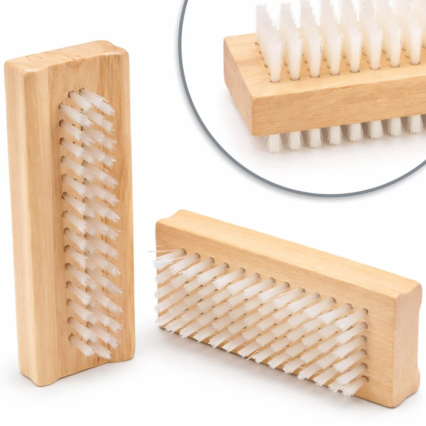 COM-FOUR® 3x szczoteczka do rak - drewniana szczoteczka do paznokci - dwustronna szczoteczka do mycia rak - szczoteczka do czyszczenia dloni i paznokci