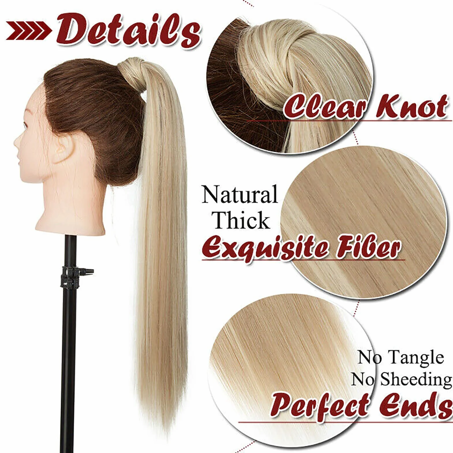 S-noilite Dopinki do włosów z klipsami 43 cm falowane naturalne sztuczne włosy różne kolory piaskowy blond wybielany