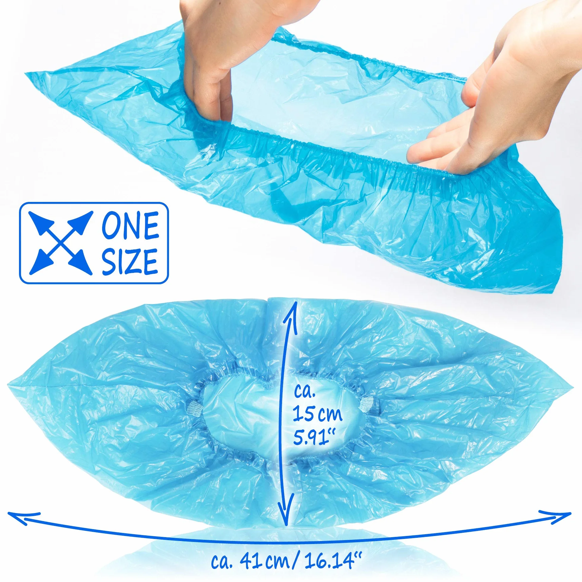 com-four® foliowe ochraniacze na buty - 100x 3g jednorazowe nakladki na obuwie - plastikowe nakladki - wodoodporne - uniwersalny rozmiar