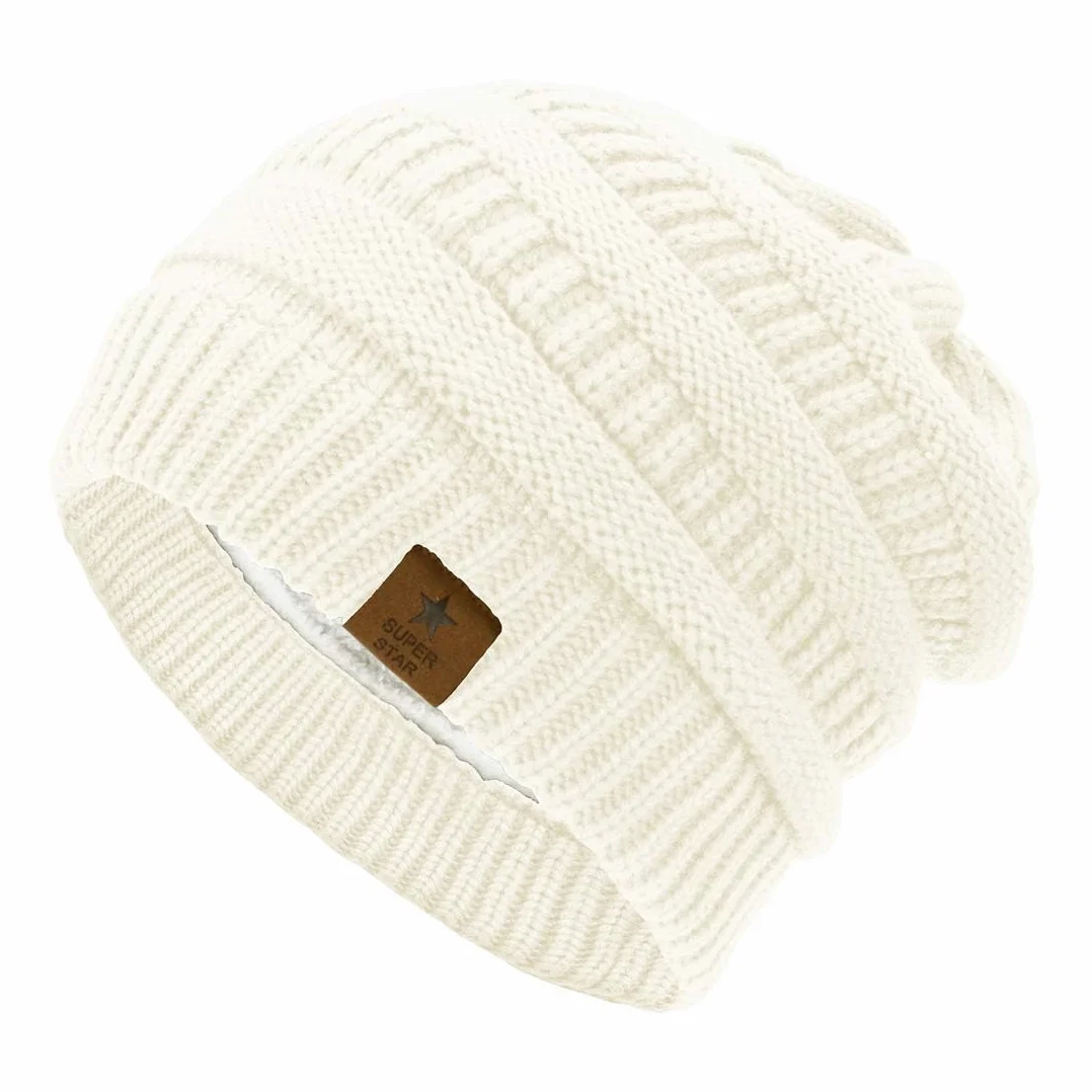 Century Star Czapka damska, zimowa czapka z dzianiny, gruba dzianina, ciepła czapka beanie z podszewką