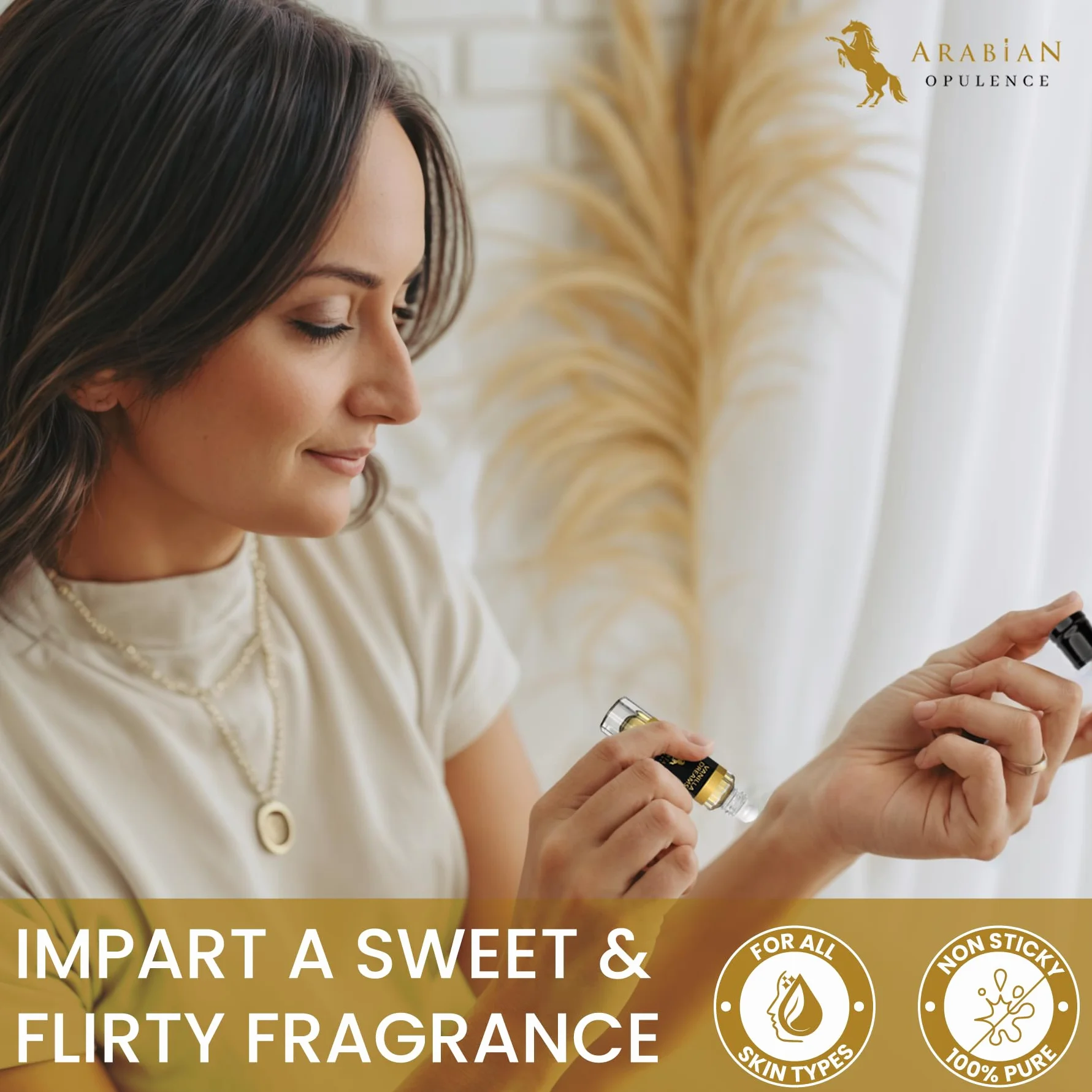 FR99 VANILLA DREAMS olejek perfumowany dla niej 6 ml butelka w kulce Arabian Opulence Słodki / waniliowy / proszek / balsamiczny / laktoniczny