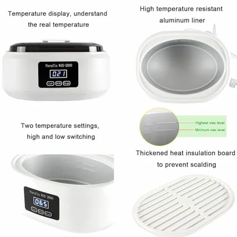 Maszyna do wosku parafinowego, podgrzewacz 200 W do rąk i stóp, regulowana temperatura, pojemność 3500 ml, szybko topiąca się kąpiel dla gładkiej miękkiej skóry w domu