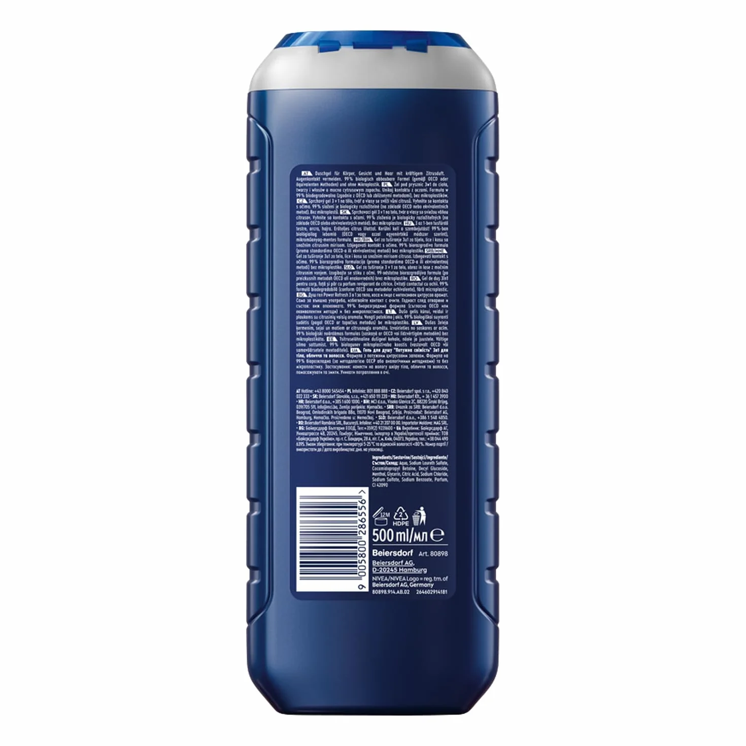 NIVEA MEN Power 24 H Fresh Effect 3w1 Pobudzający żel pod prysznic męski 500 ml
