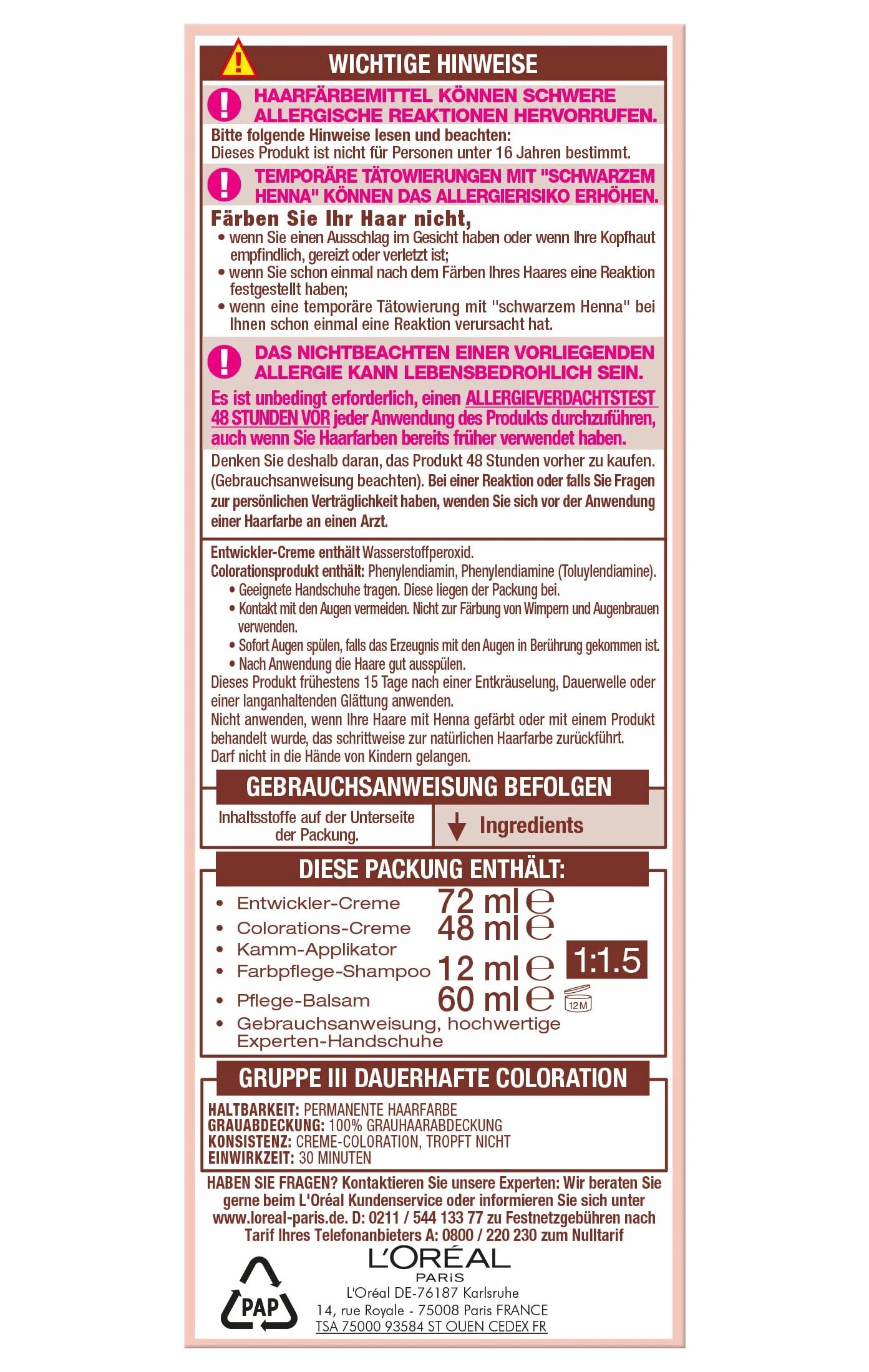 L’Oréal Paris Excellence Creme Farba do Włosów, Nr 5U Jasnobrązowy, 192 g