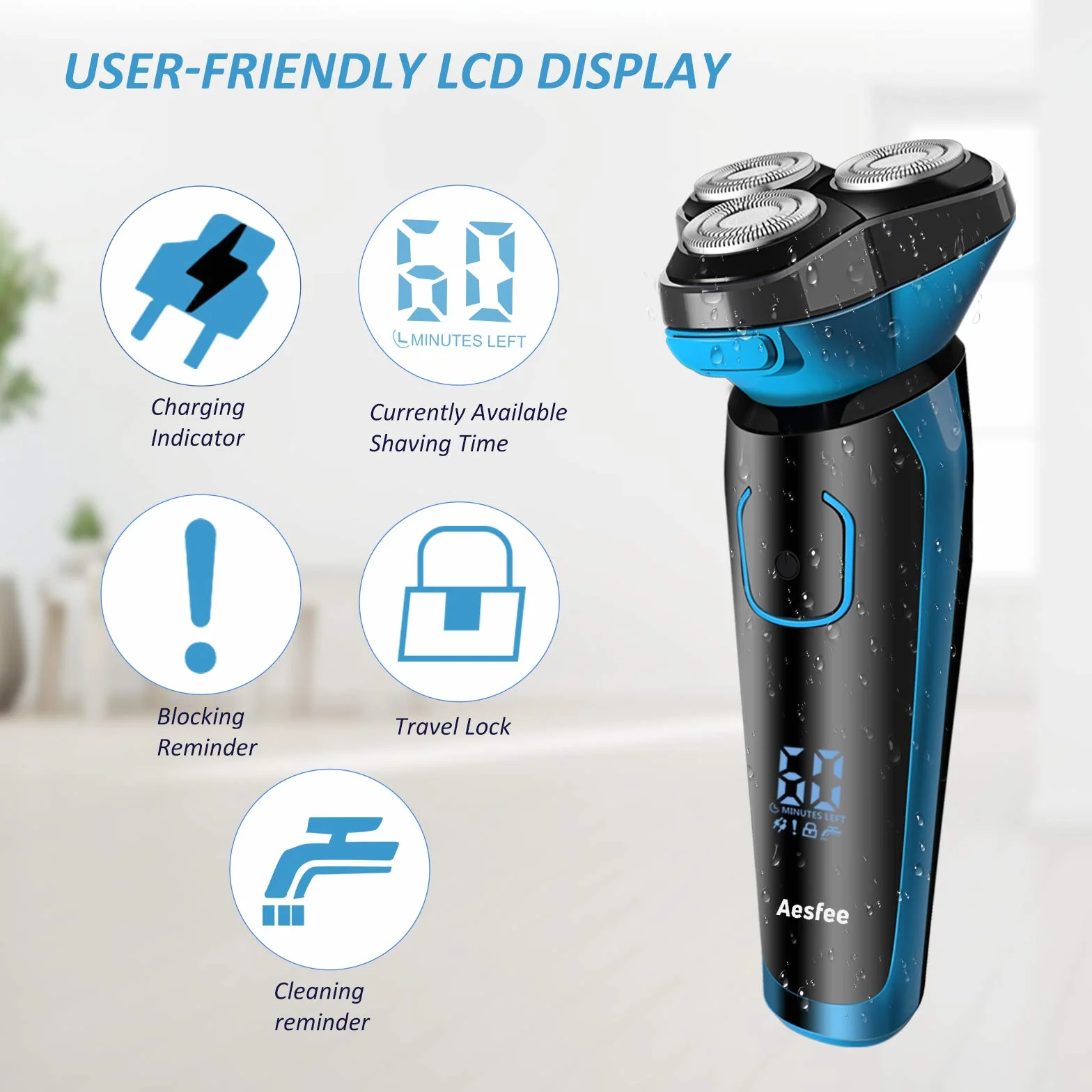 Golarki elektryczne dla mężczyzn IPX7 Wodoodporny Bezprzewodowa golarka obrotowa USB