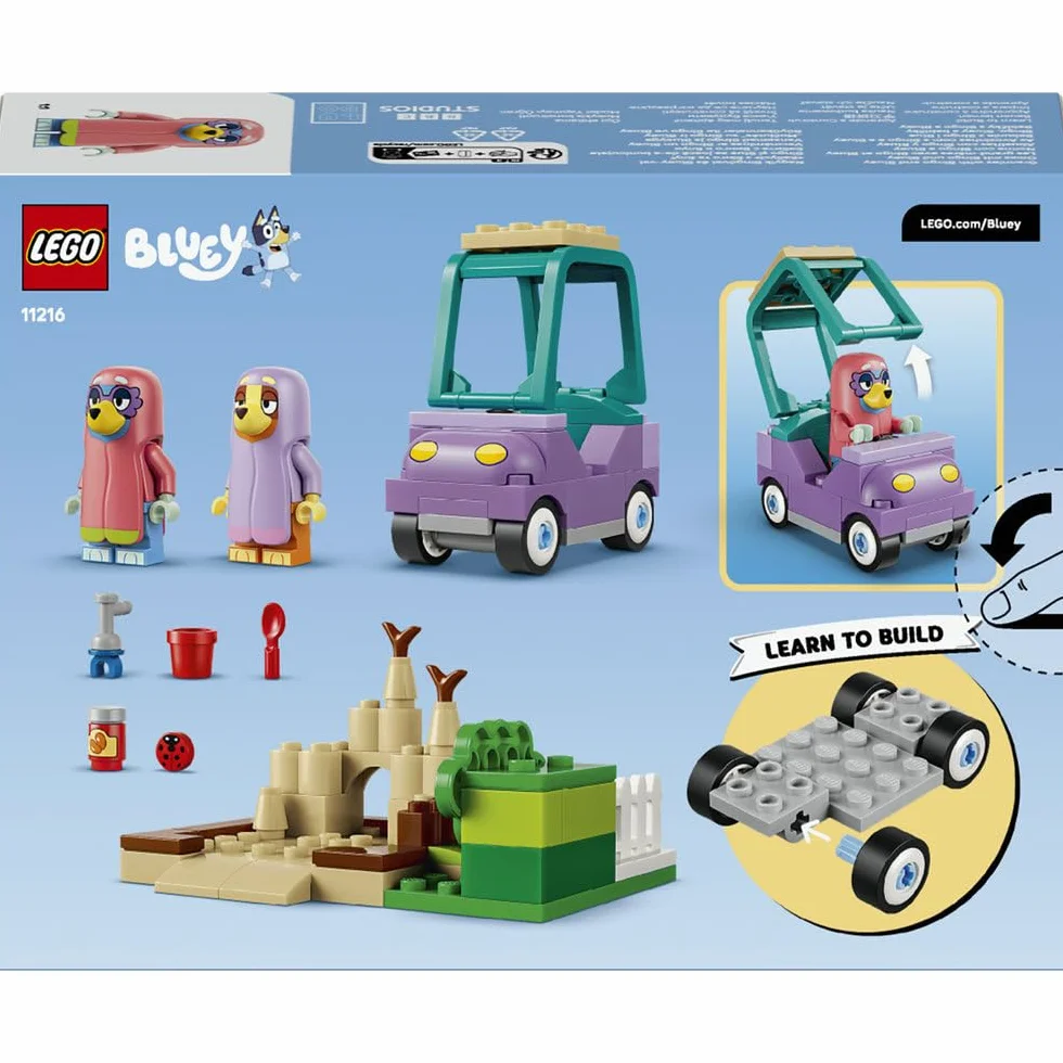 LEGO Blue Babunie z Bingo i Blue, zabawka konstrukcyjna dla dzieci, zestaw z samochodem, ogrodem i postaciami z serialu, pomysł na prezent dla chłopca i dziewczynki od 4 lat 11216