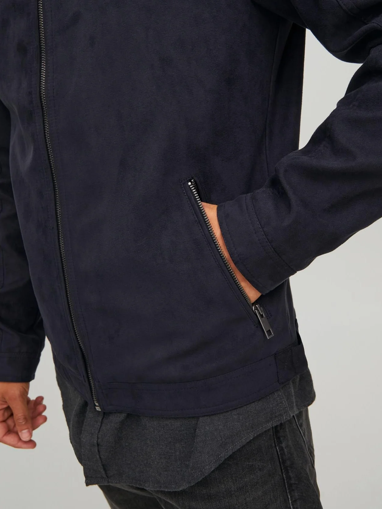 Kurtka mêska JACK & JONES Kurtka ze skóry sztucznej Biker Blouson Bomberjacke JJEROCKY Design Coat Kurtka wiosenna