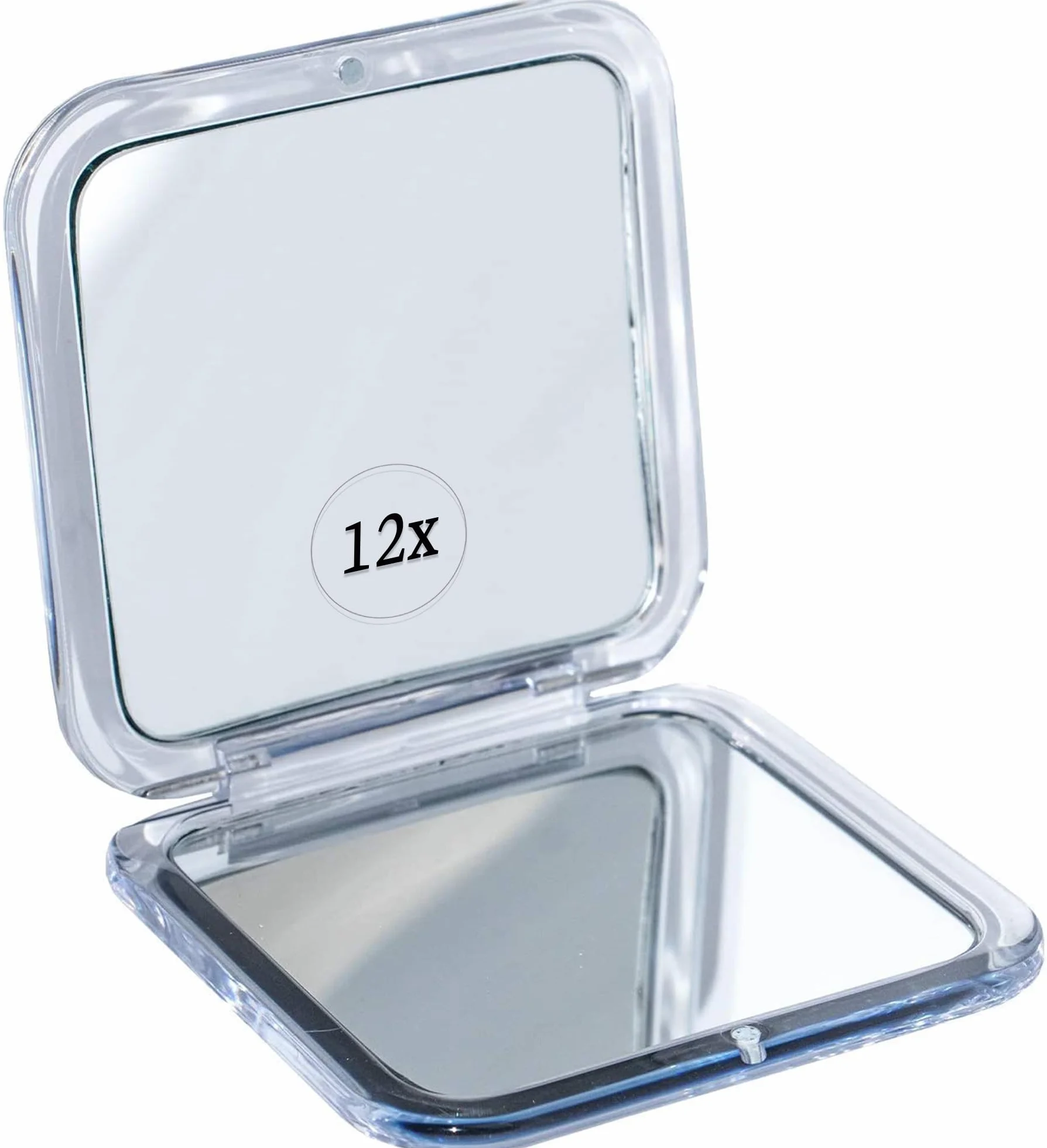 MIRRORVANA Kwadratowe Lusterko Powiększające 12x 1x do Makijażu Podróżne 8 cm x 8 cm
