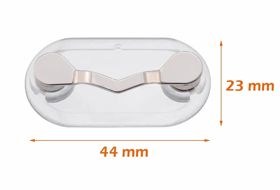 Magnetyczny uchwyt na okulary, 2 sztuki, ze stali nierdzewnej, mocny magnes, uchwyt na słuchawki do okularów, okularów przeciwsłonecznych, do czytania, słuchawek, kart identyfikacyjnych, dowodu osobistego, czarny + srebrny