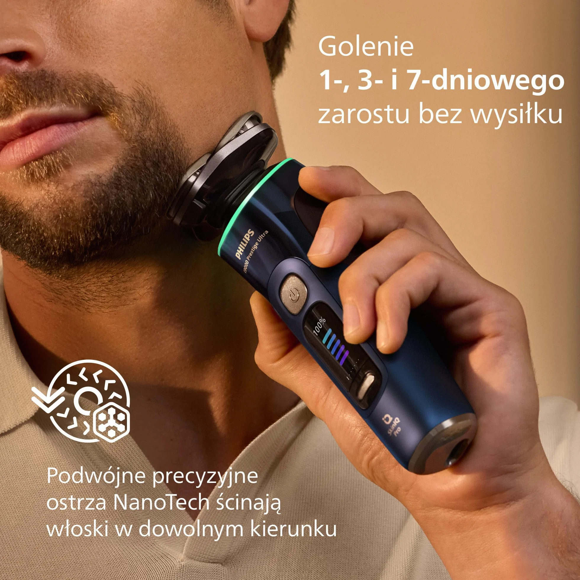Philips Shaver i9000 Prestige Ultra, golarka elektryczna z technologią Skin IQ Pro, Triple Lift & Cut, 360º ostrza, Model XP9401/38