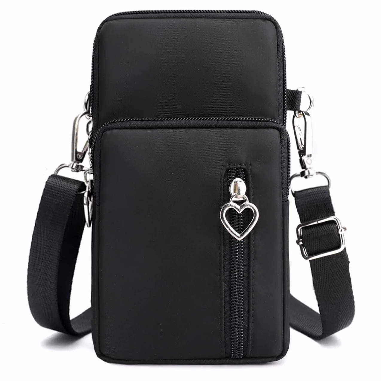 JANKS Mała torba crossbody dla kobiet, mini portmonetka na telefon z paskiem crossbody i portfelem, nylonowa torba na ramię