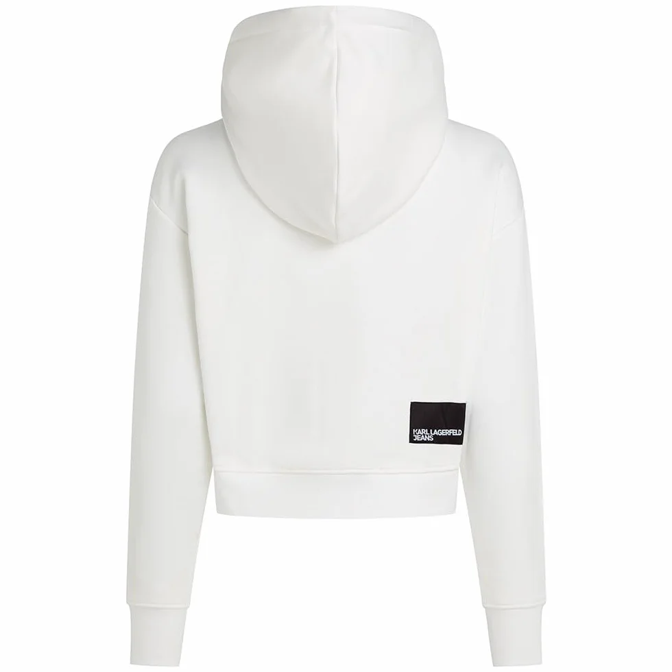 Karl Lagerfeld Jeans, Damskie, Essentail Logo Hoddie, Regular Fit, Biały, S