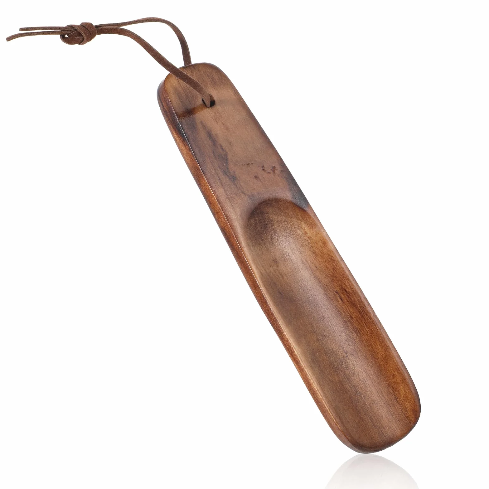 Łyżka do butów drewniana mała, mały ściągacz do butów brązowy łyżka do butów z drewna mały podnośnik do butów Shoe Horn krótka łyżka do butów pomoc przy zakładaniu butów z wiszącym sznurkiem dla