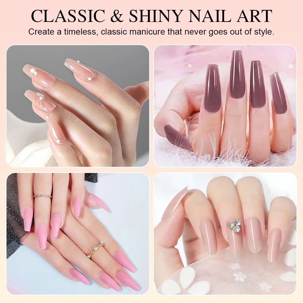 LOPHE Dipping Powder Nail Set 6 kolorów Dip Powder Nail Set mit Base Activator Top Gel, zestaw do paznokci dla początkujących, zestaw startowy do paznokci, prezent dla kobiet (01B)